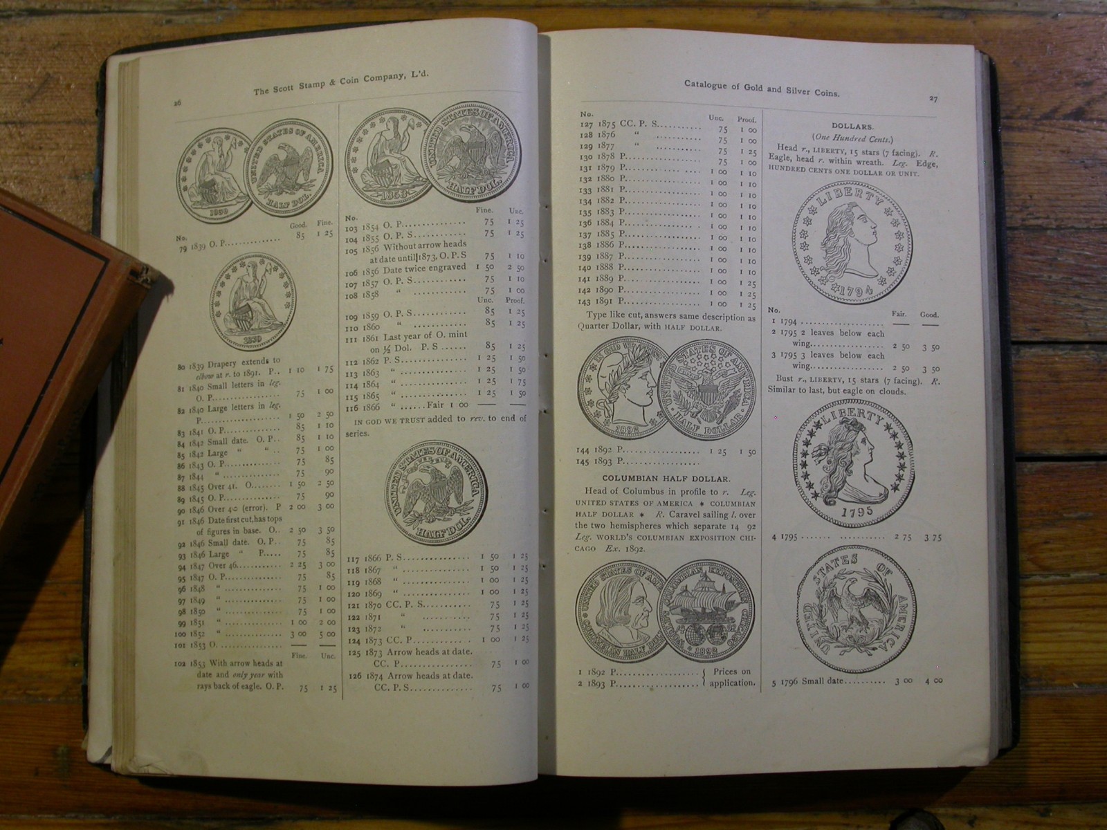 1893 Standard Coin Catalog Silver and Gold Illustrated 27th Edition
