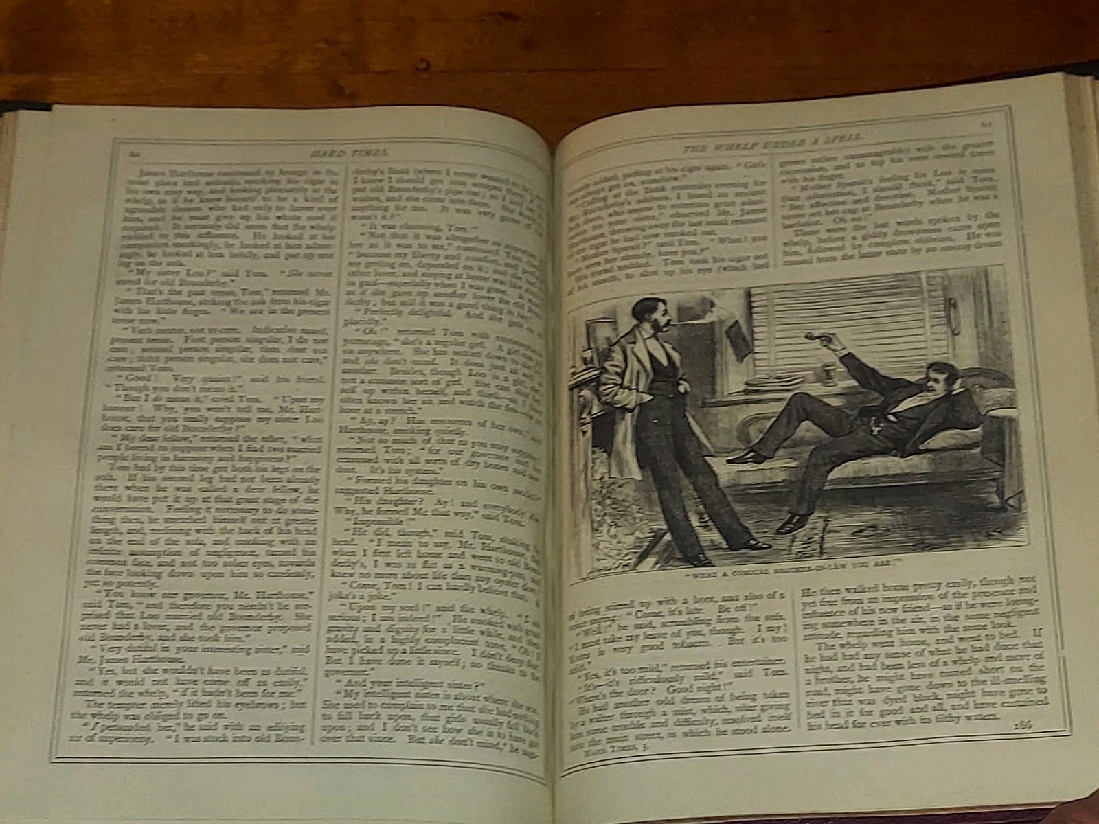 1874 CHARLES DICKENS Hard Times Fine Binding Leather Beautiful Illustrations VG+
