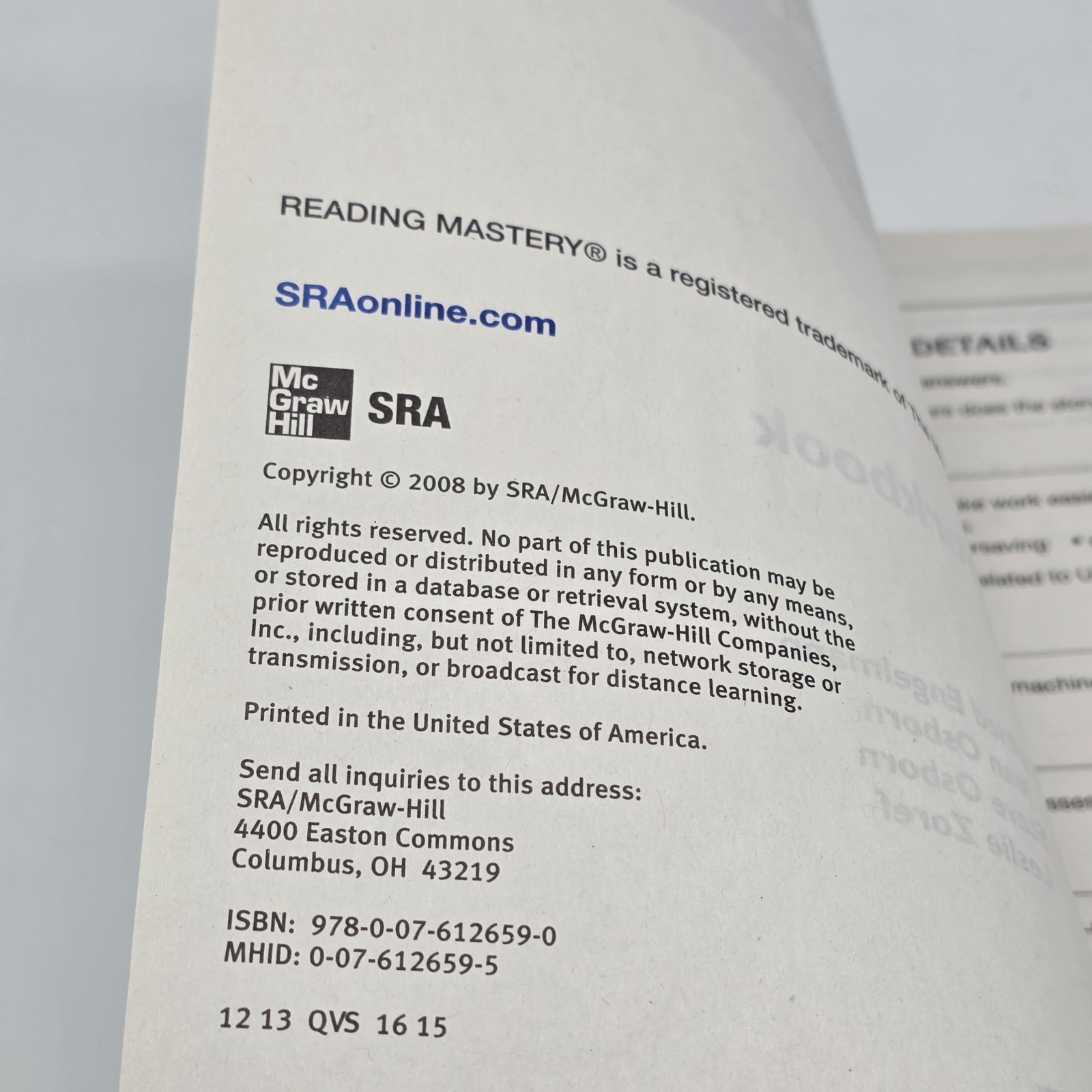 Reading Mastery Reading Literature Strand Grade 5 Textbook A/B and Workbook