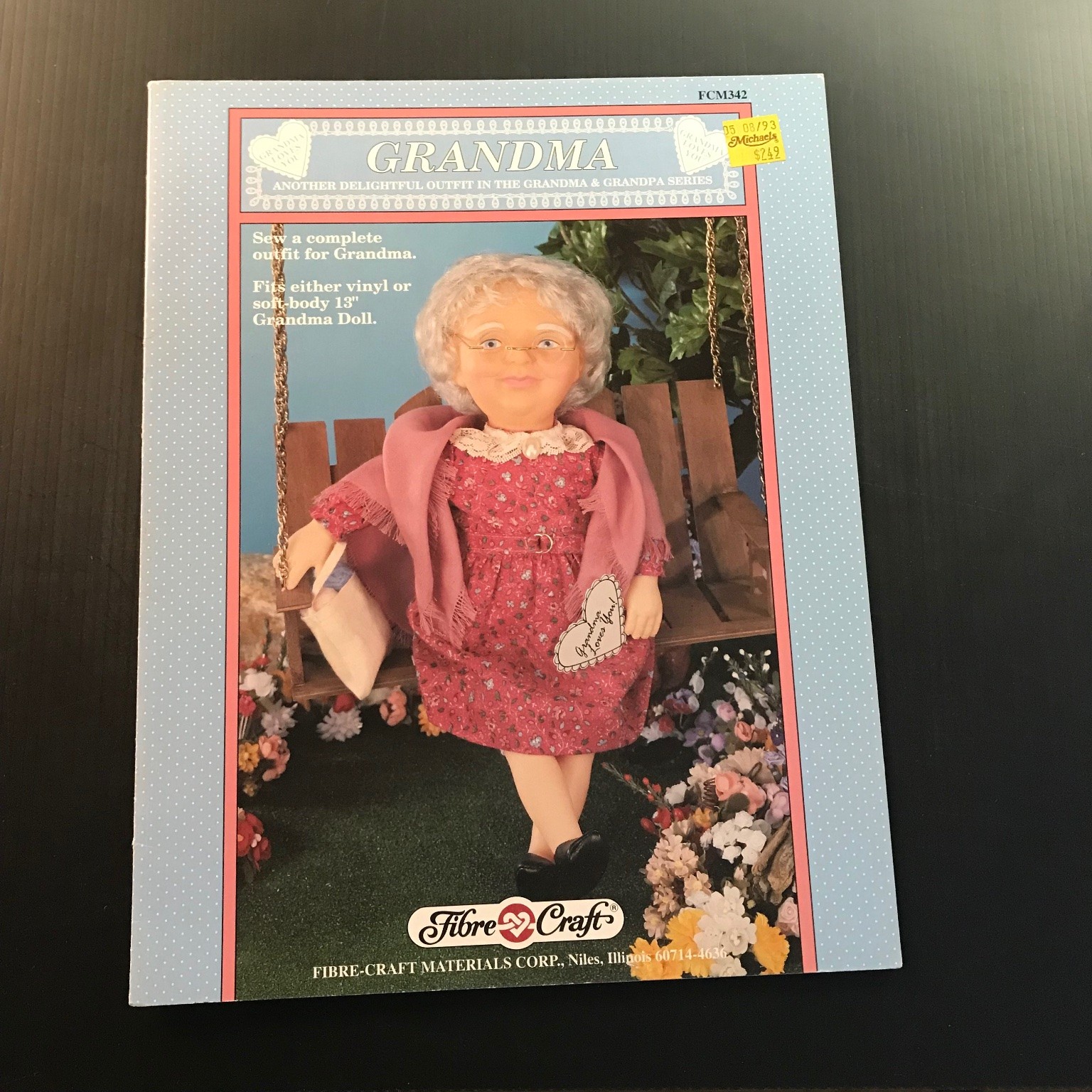 GRANDMA Doll Outfit Pattern FCM342 Fibre-Craft 1993 Vintage Sewing Craft