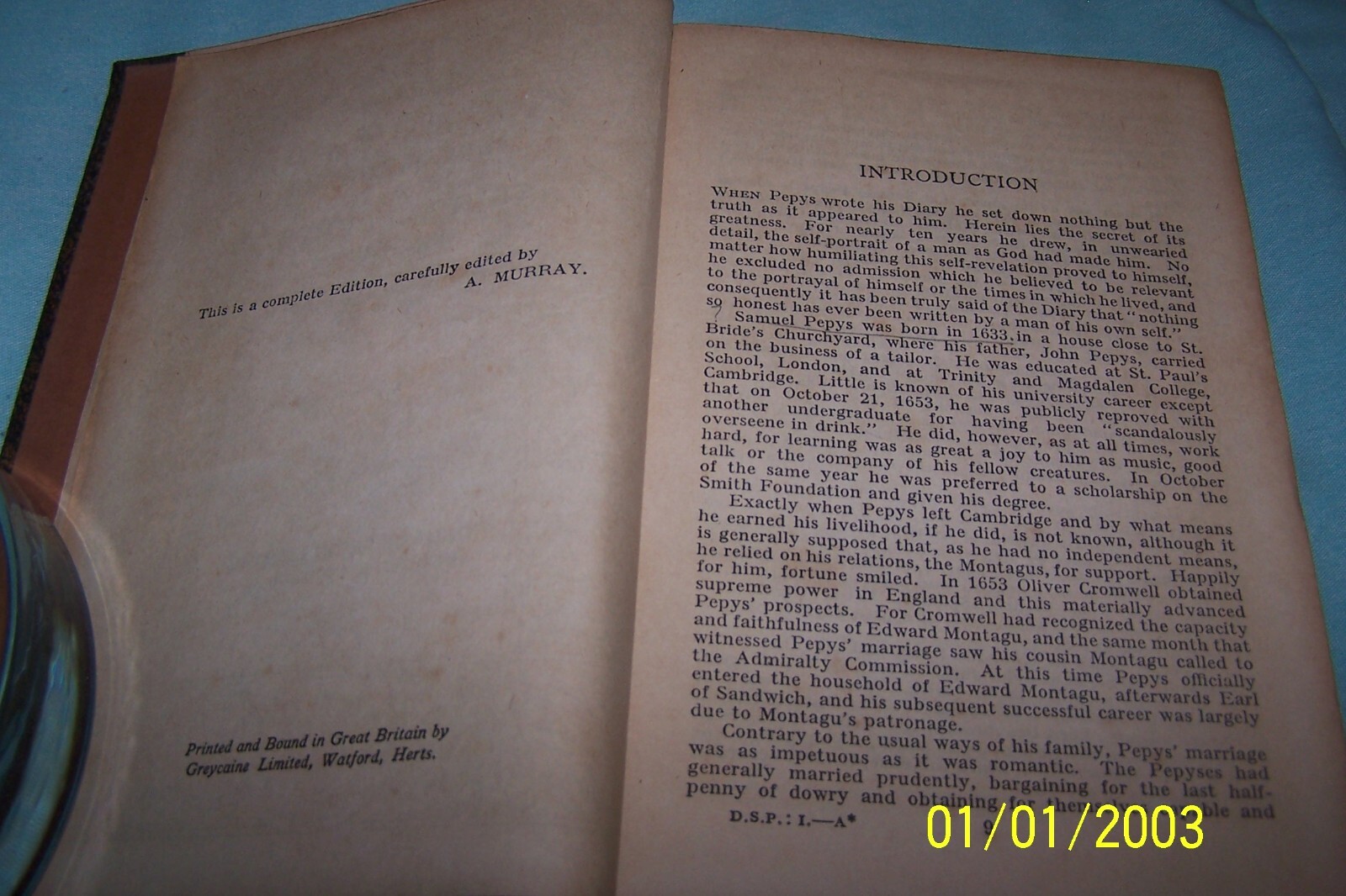 The diary and correspondence of Samuel Pepys Volume 1, Odhams Press Limited Lon