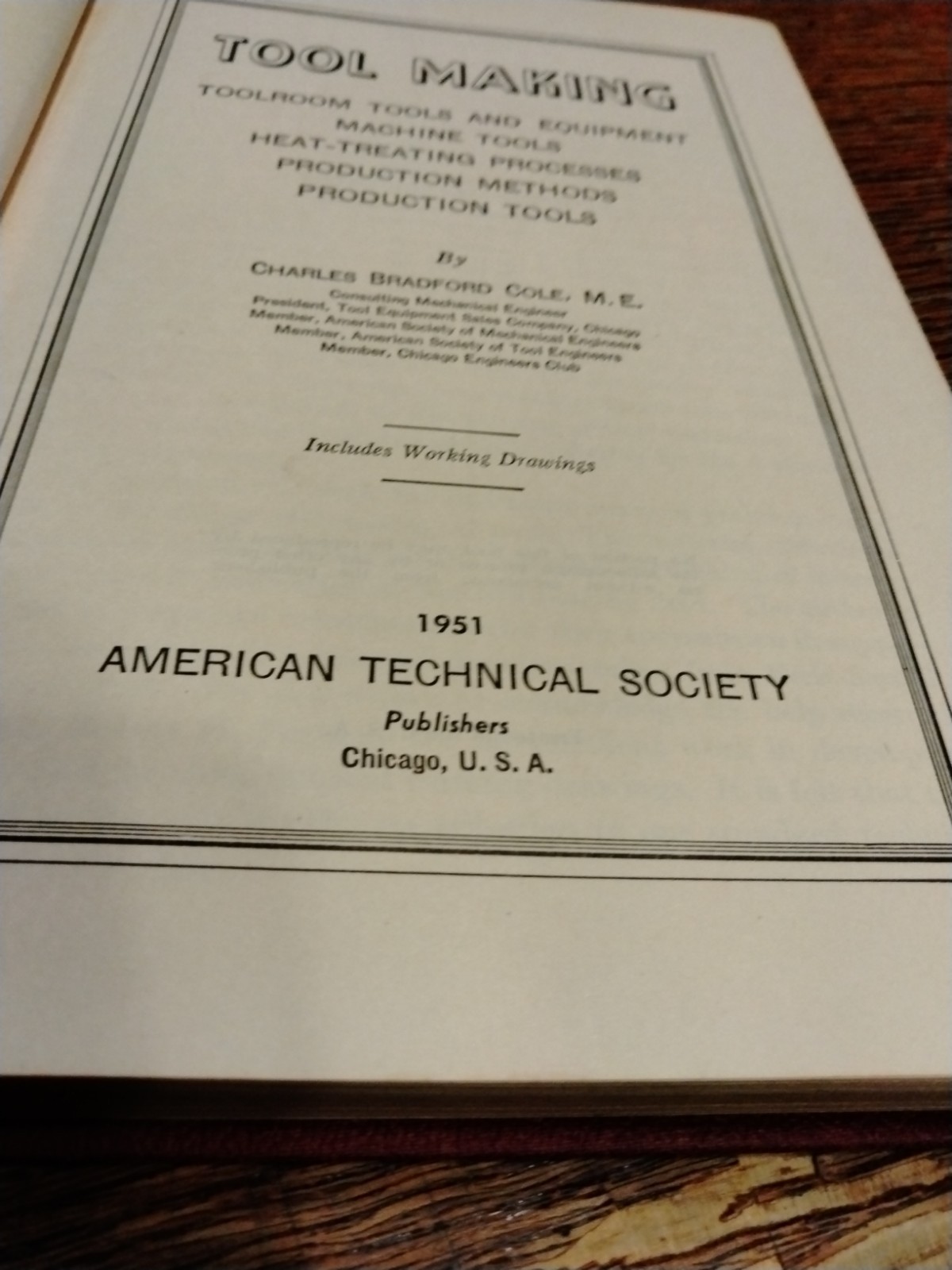 VTG – Tool Making by Charles Cole 1951 HC