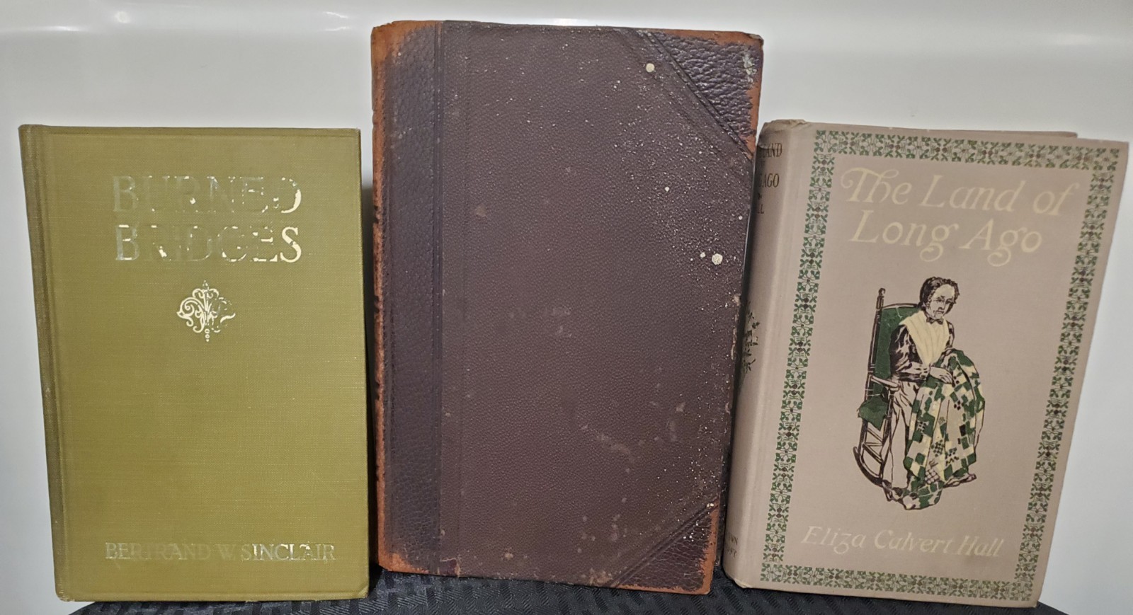 3 Antique Books, Land Of Long Ago, I.C S. Reference Library, Burned Bridges
