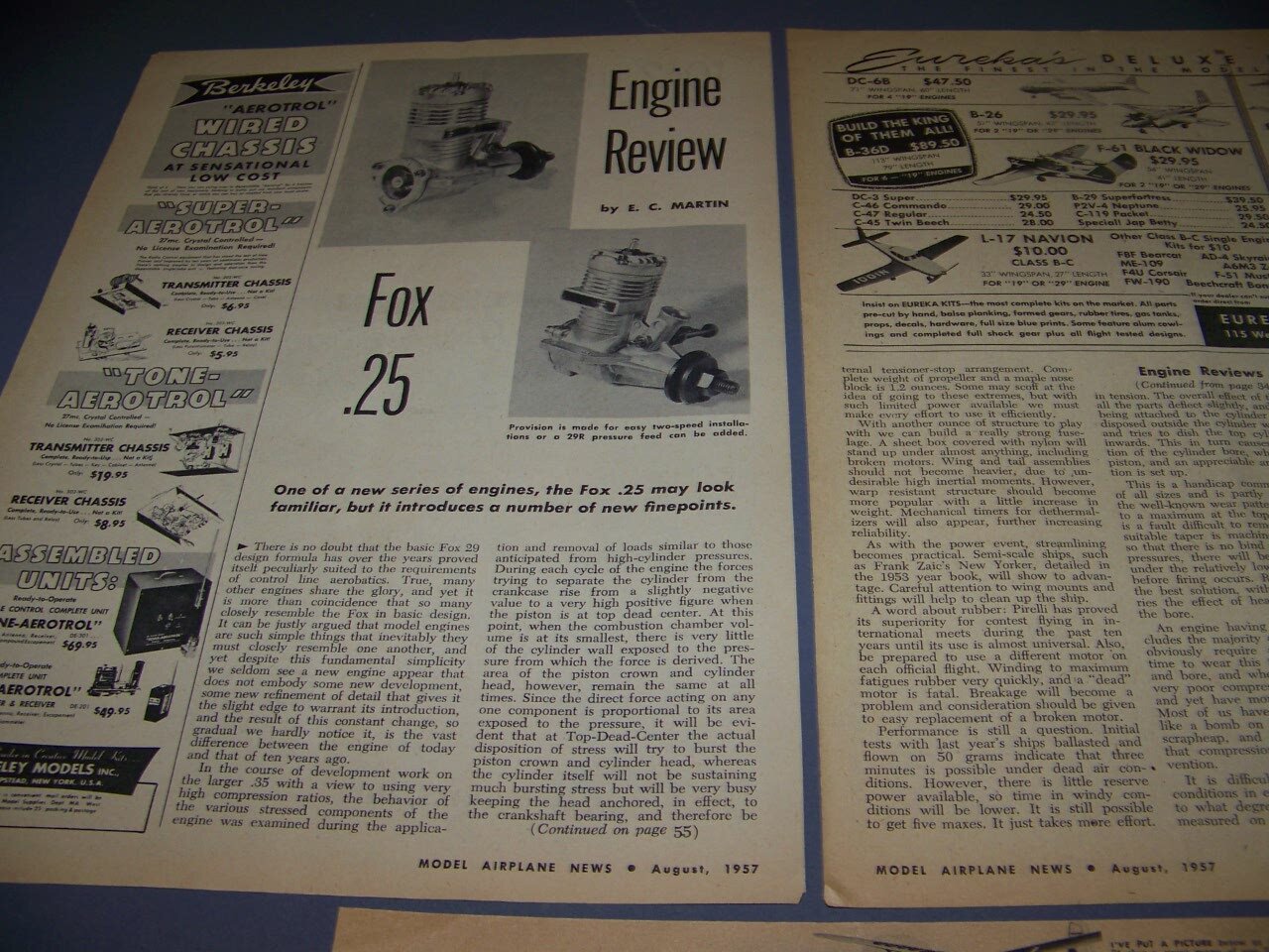 VINTAGE..FOX .25 R/C ENGINE..PHOTO/DETAILS/DATA..RARE! (121U)