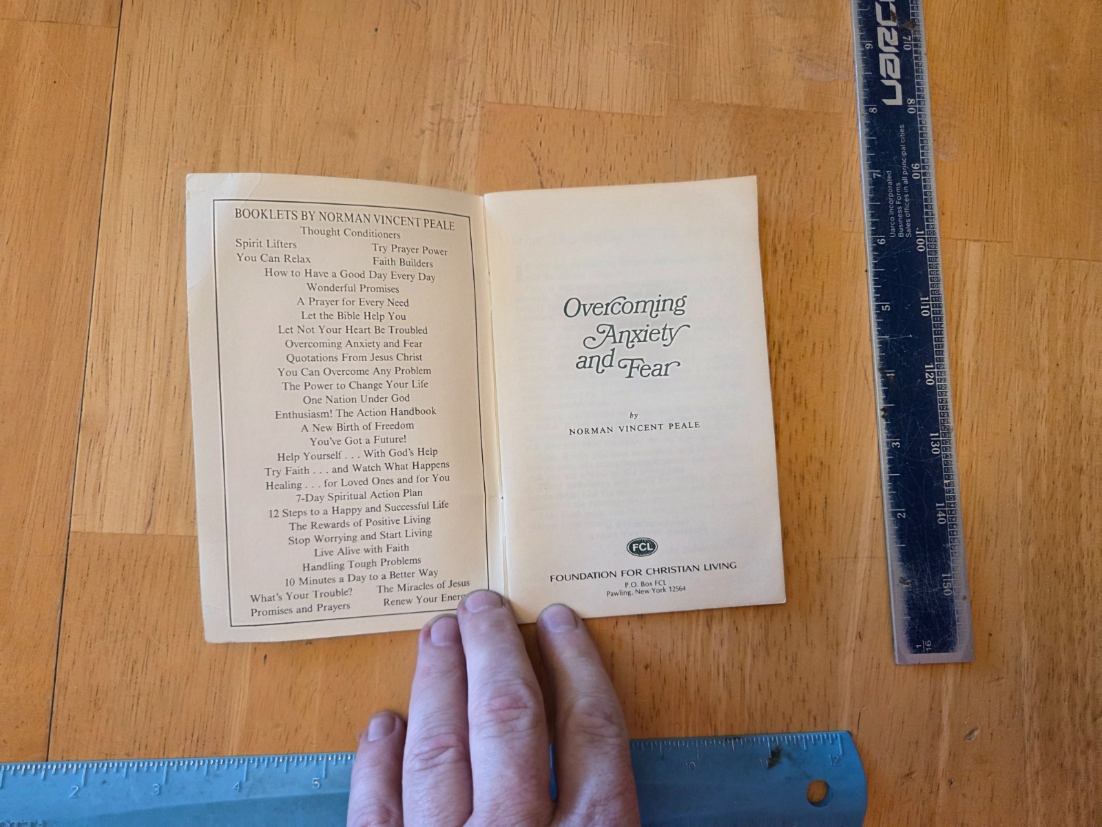 Overcoming Anxiety and Fear by Norman Vincent Peale – 1967 Booklet