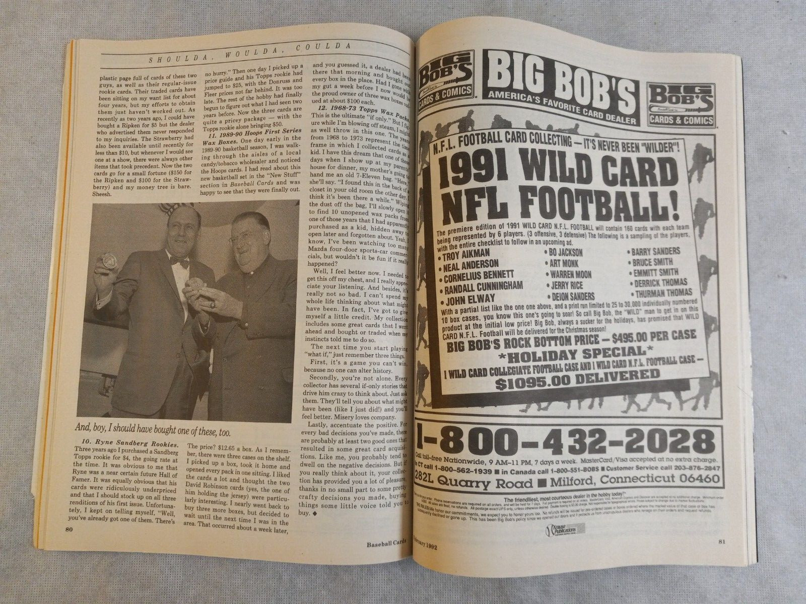 February 1992 BASEBALL CARDS Paperback Magazine by KRAUSE PUBLICATIONS