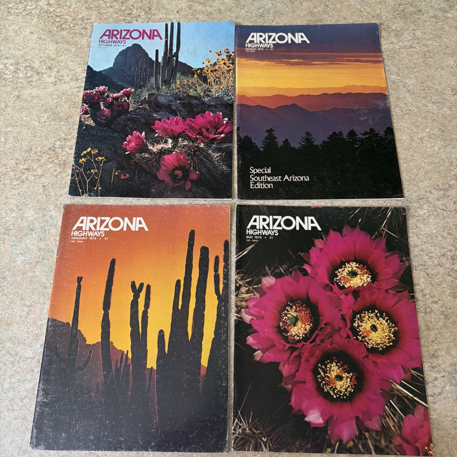 Vintage Arizona Highways Magazines – Lot of 45 – Assorted Issues from 1964-1980