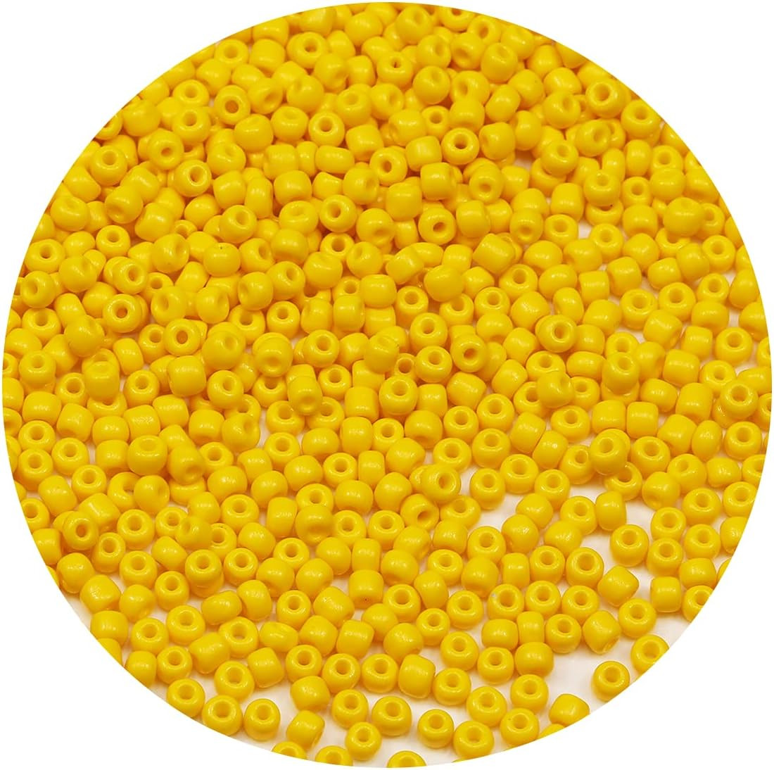 Bala&Fillic Yellow Color 4Mm Seed Beads about 1200Pcs/100Grams in Bag, 6/0 Glass