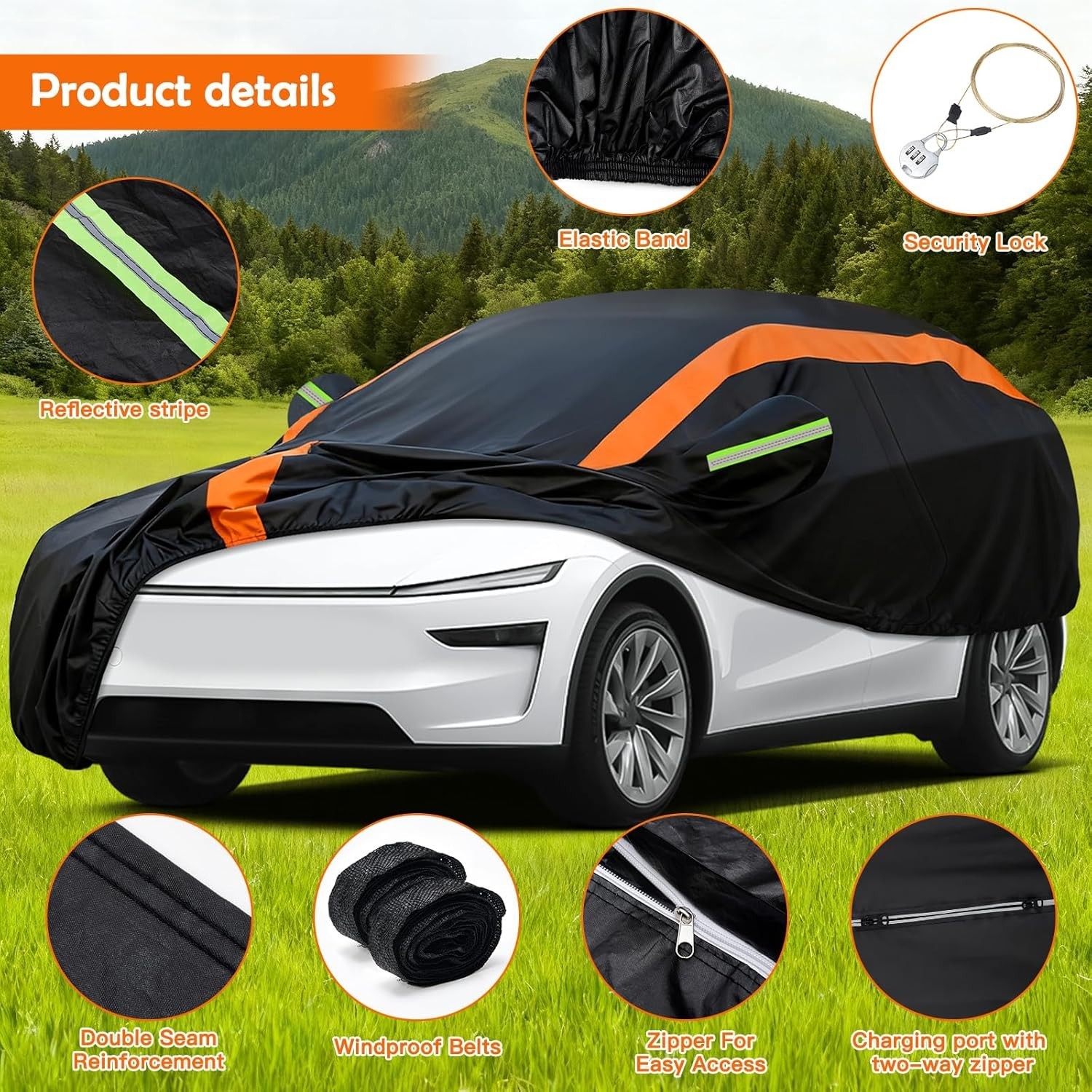 Car Cover for Tesla Model Y 2020-2026, Multi-Layer Automobiles Covers Waterproof