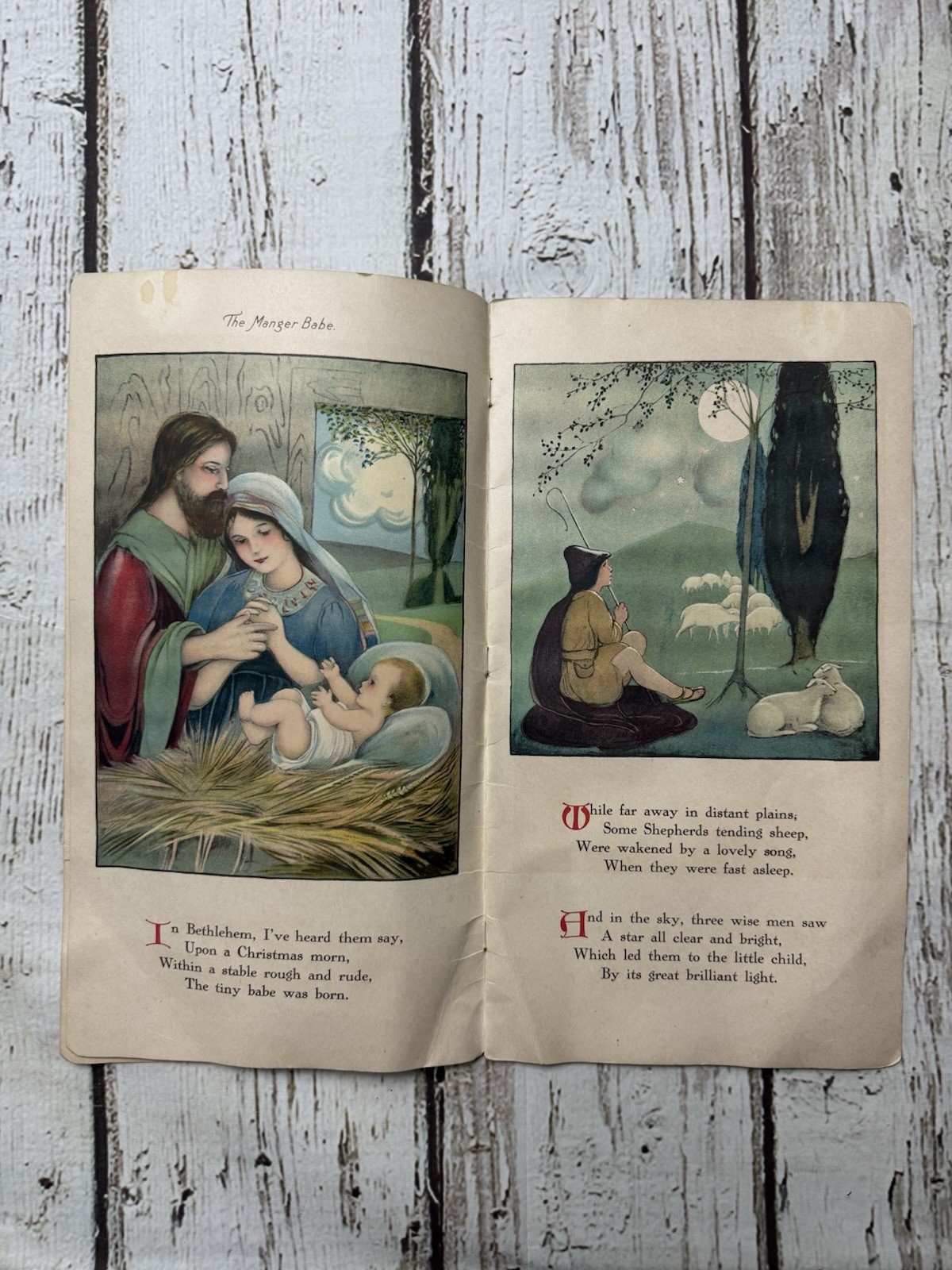 Antique The Manger Babe No. 34 Isabel Byrum 1916 Book Stecher Litho Made In USA