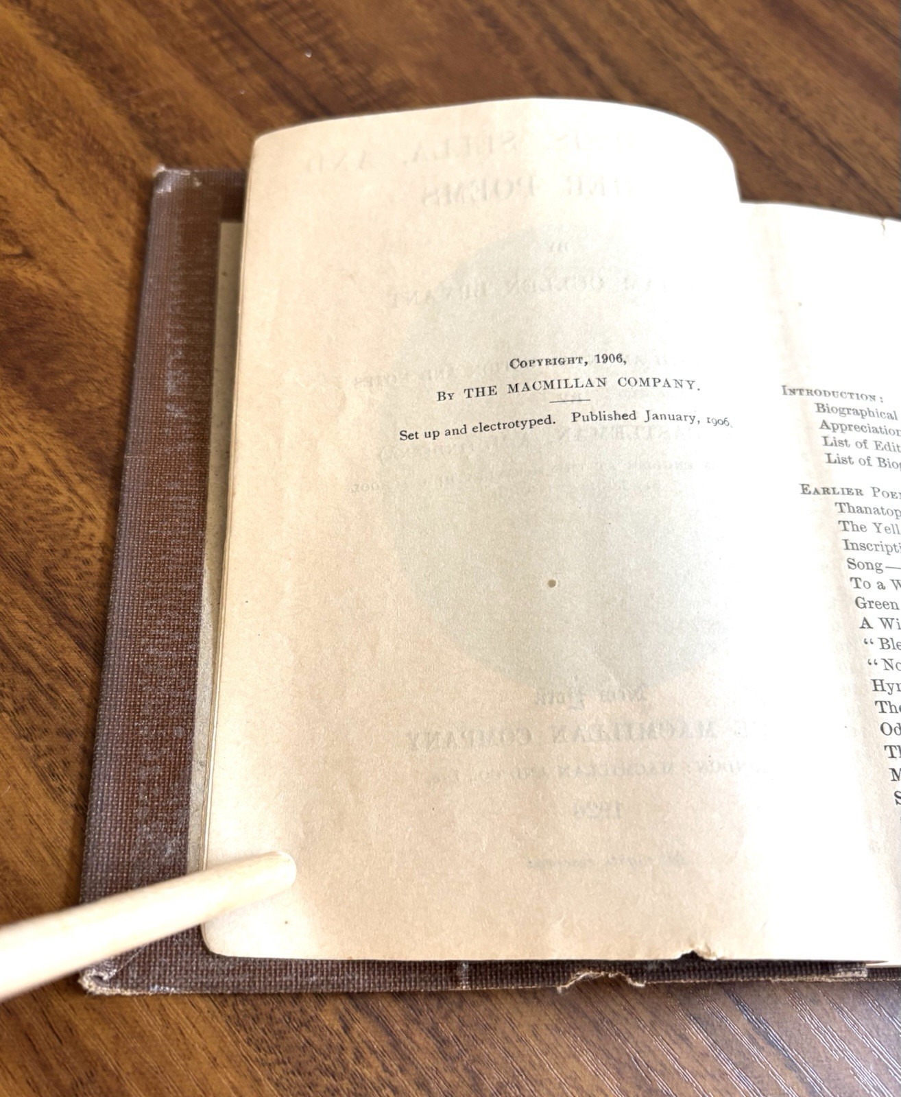 Bryant’s Poems William Cullen Bryant Pocket Copy 1906!! The Macmillan Company