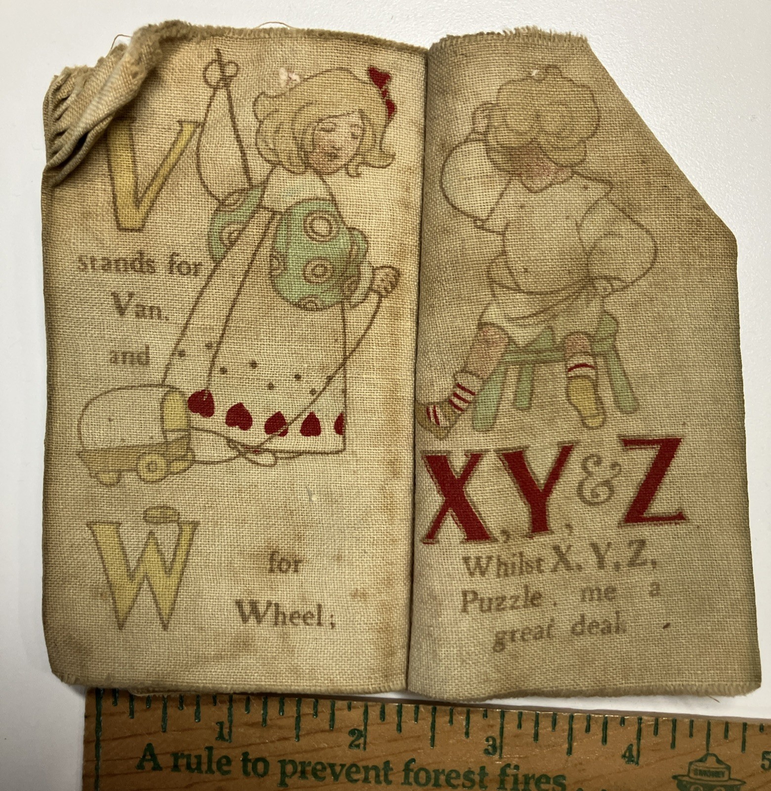 DOLLIE’s A B C c. 1900 England by Dean’s Rag Books Childrens Fabric Antique Book