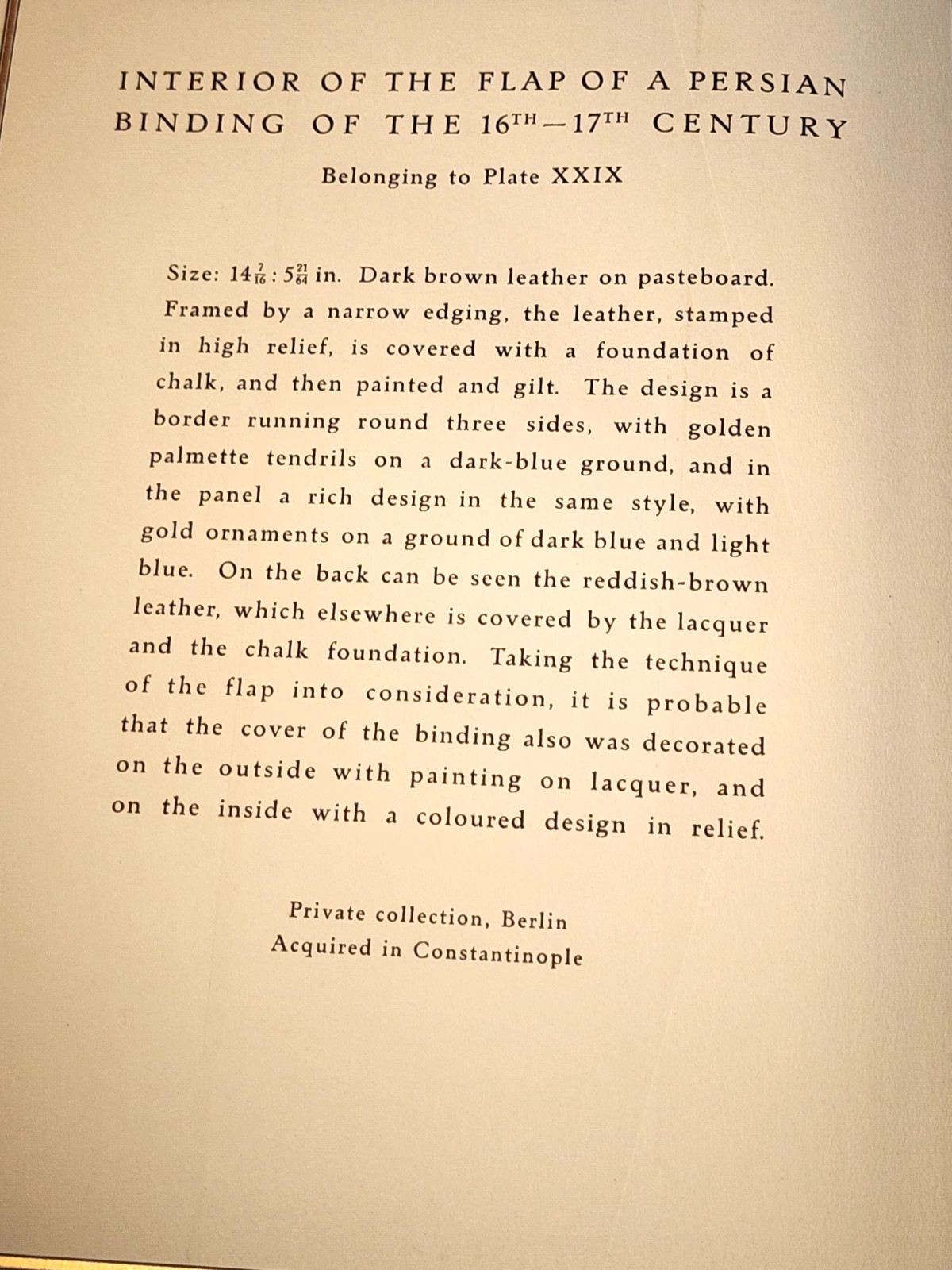 1923 ISLAMIC BOOKBINDINGS F. SARRE LIMITED EDITION 550 COPIES