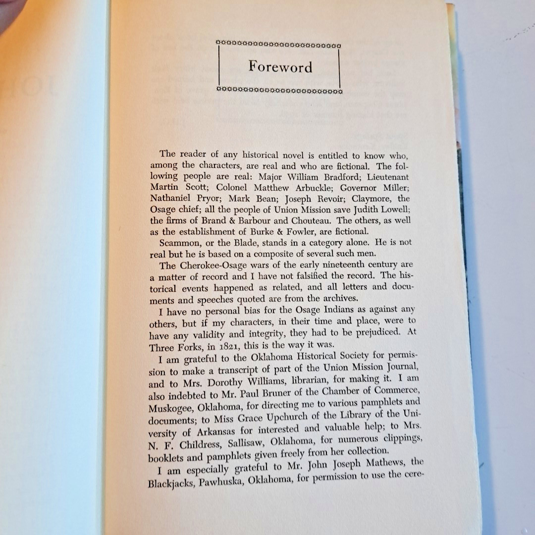 Johnny Osage, Janice Holt Giles💥1960 HC Houghton Mifflin 288 Pages