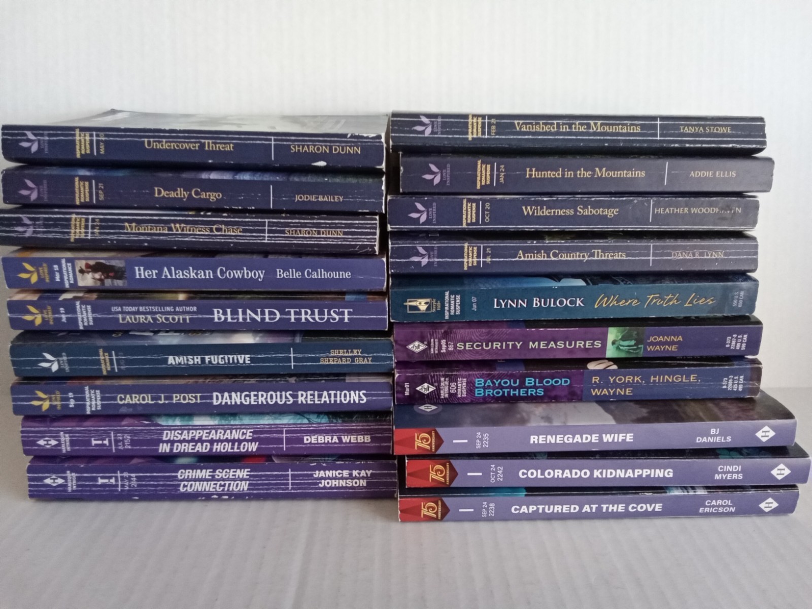 Harlequin Lot of 19 Intrigue Love Inspired Suspense Paperback Books