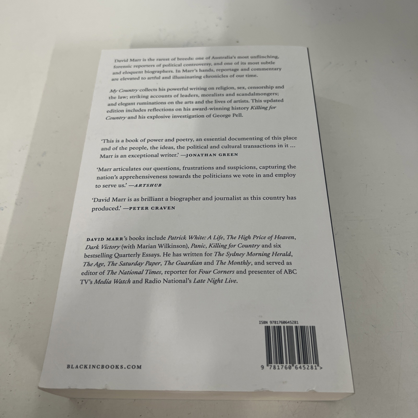 My Country: Stories, Essays and Speeches by Marr, David [Paperback, 592 pages]
