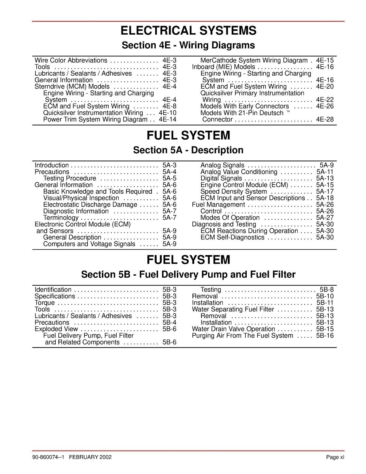 Mercury Mercruiser #22 Service Manual In-Line Diesel D2.8L D4.2L D-Tronic COVERE