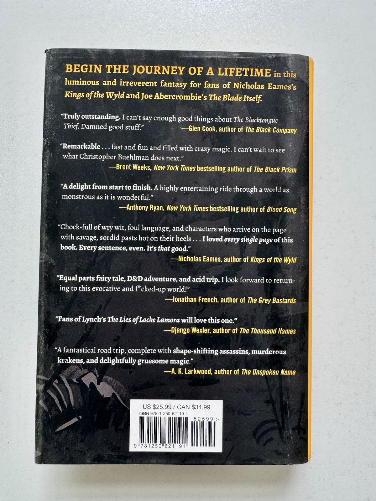 Christopher Buehlman – The Blacktongue Thief TOR FIRST EDITION HARDCOVER Engl