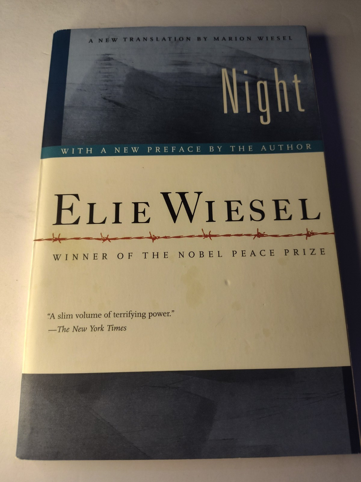 Night by Elie Wiesel book Emma called for lunch today and I said you don’t need