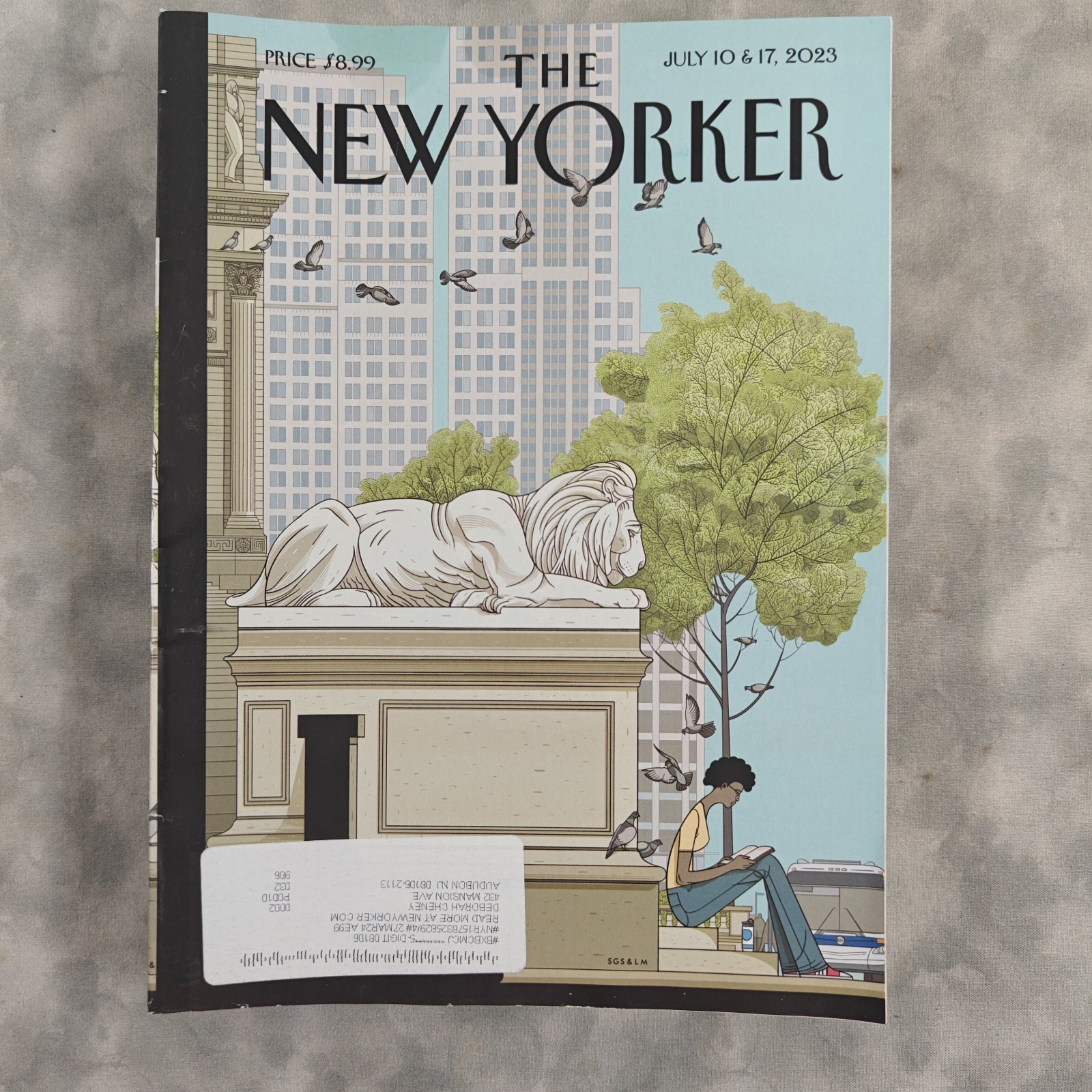 The New Yorker Jul 10 & 17 2023 Fiction Double Issue NYC Lion Cover