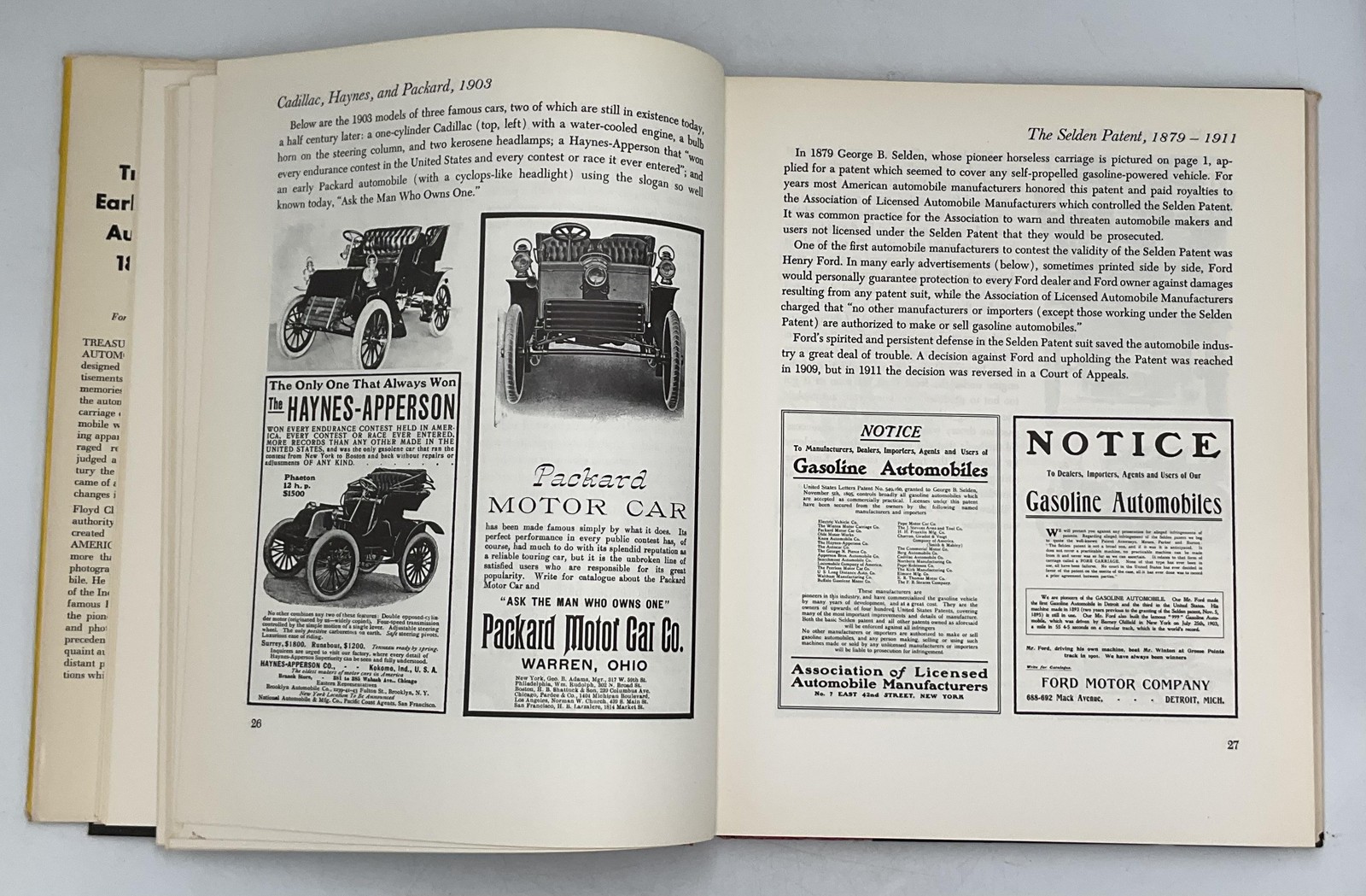VINTAGE TREASURY OF EARLY AMERICAN AUTOMOBILES 1877-1925 BONANZA DJ HC
