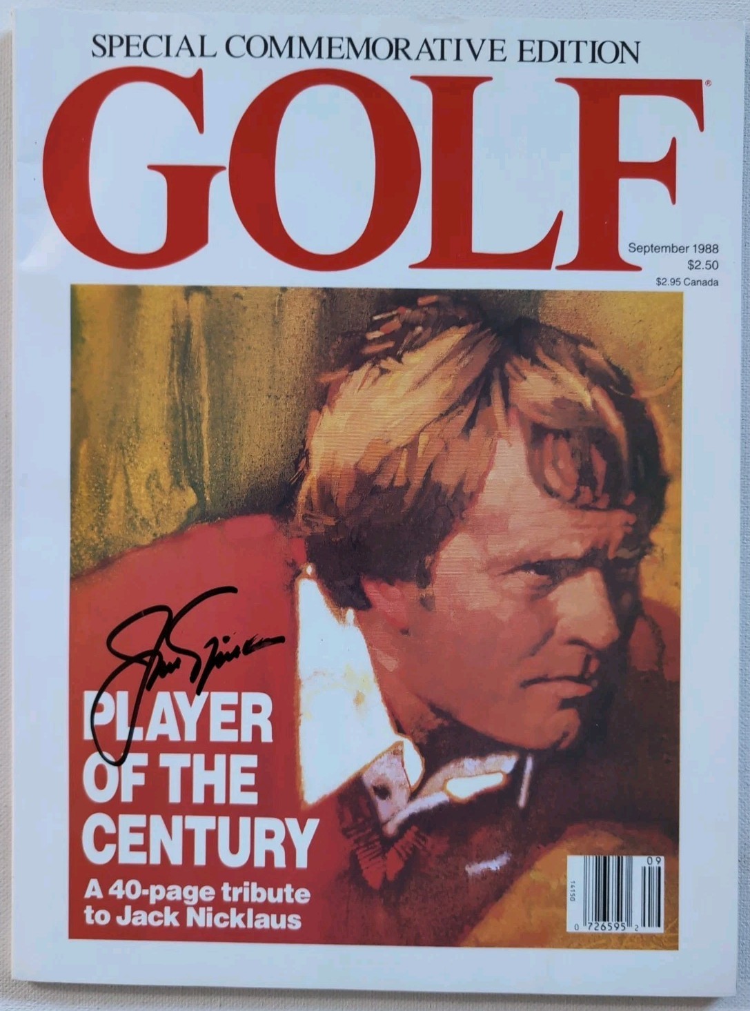 Golf Special Commemorative Edition 1988 Signed Autograph Jack Nicklaus w/Letter