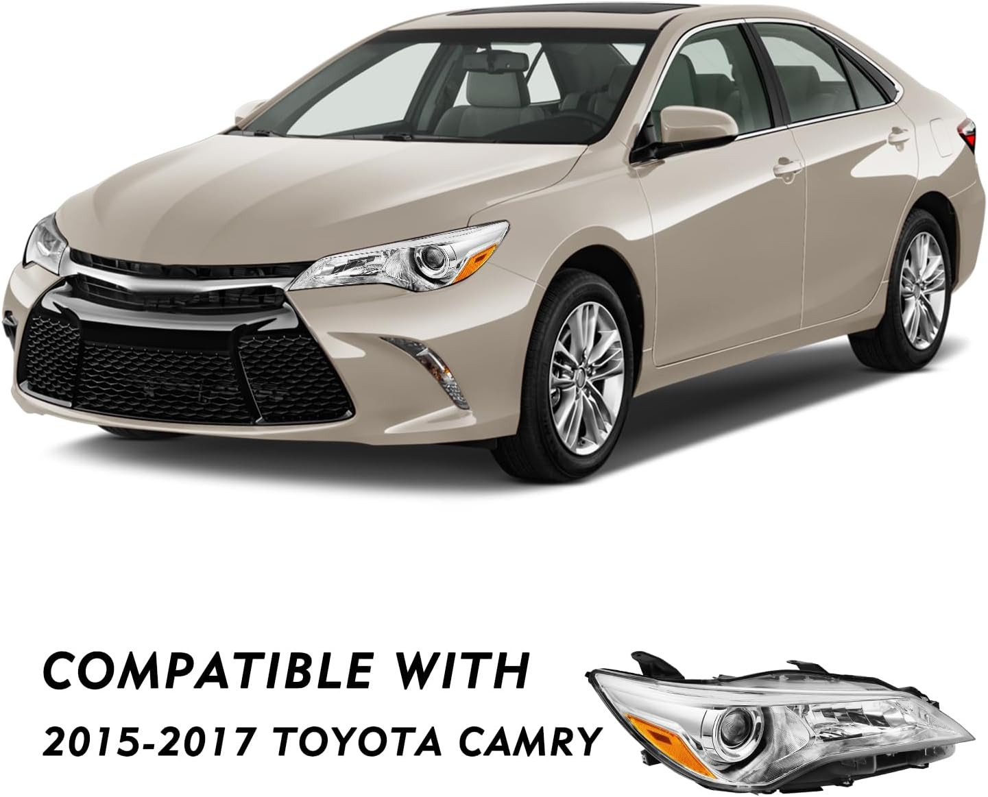 Fits for 2015 2016 2017 Toyota Camry Headlights Replacement Headlight Assembly F