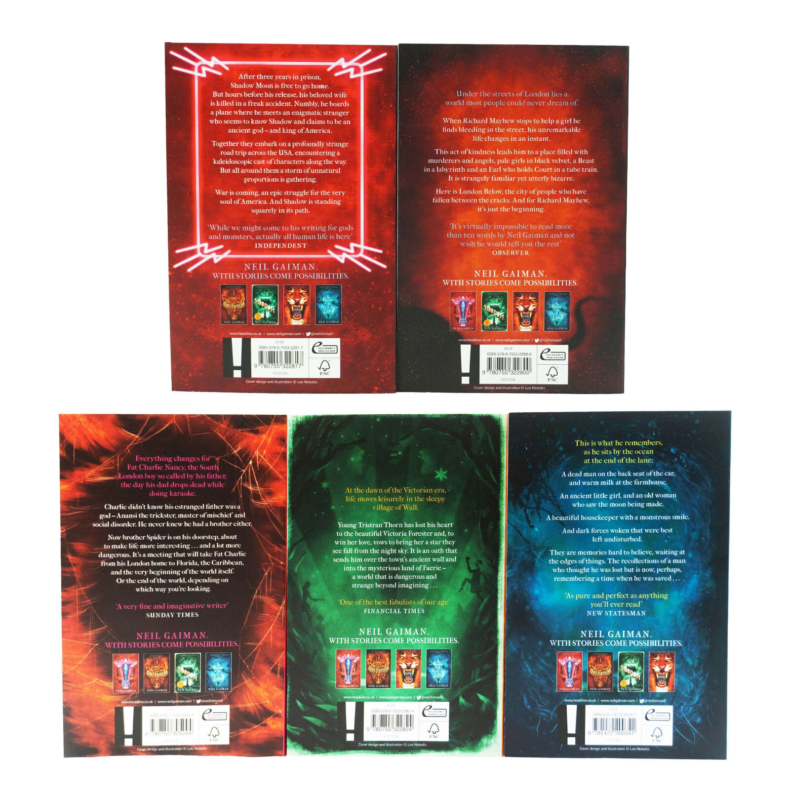 The Neil Gaiman Collection 5 Books Box Set – Fiction – Paperback