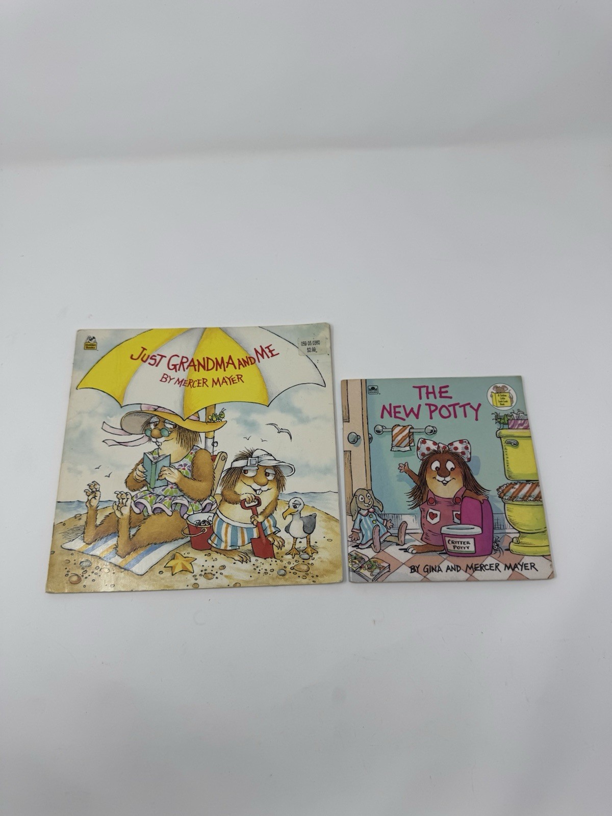 Lot of 2 Little Critter Mercer Mayer Books Mini Book Grandma & Potty Training