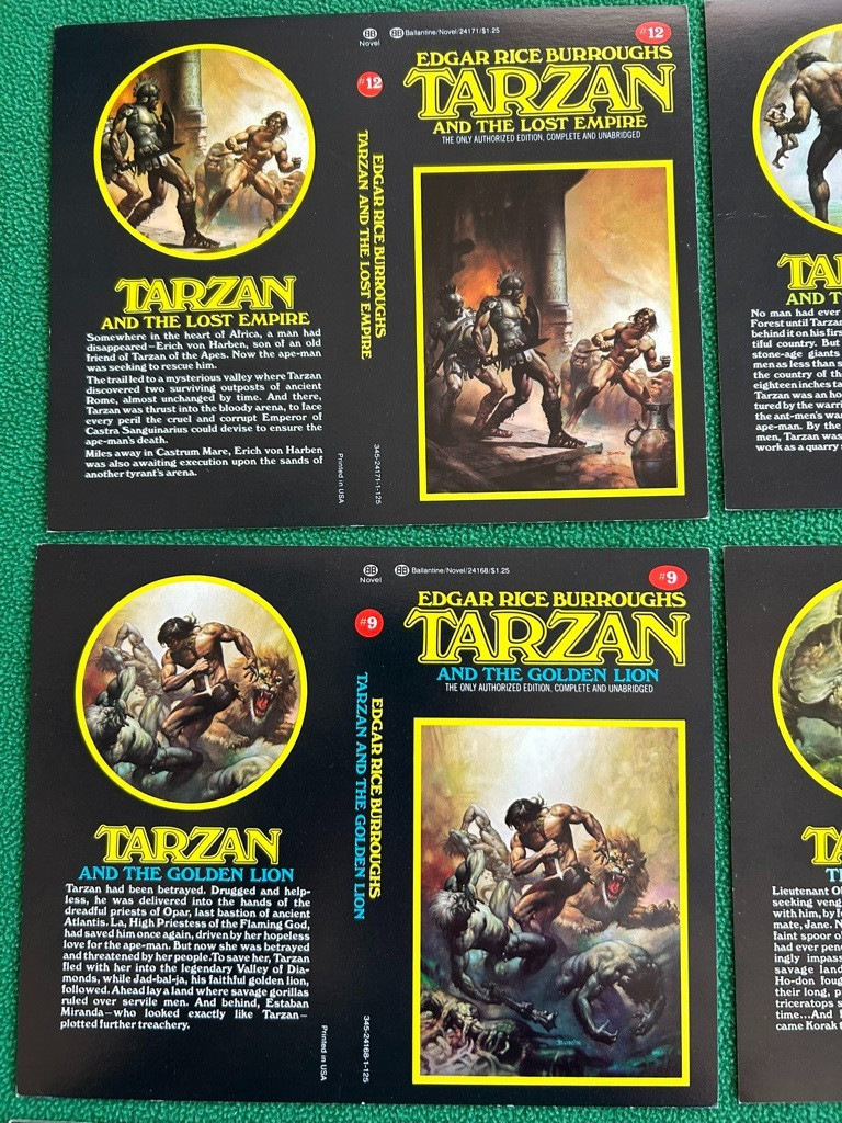 TARZAN Edgar Rice Burroughs 1970s Ballantine Paperback Cover Proofs Lot of 6