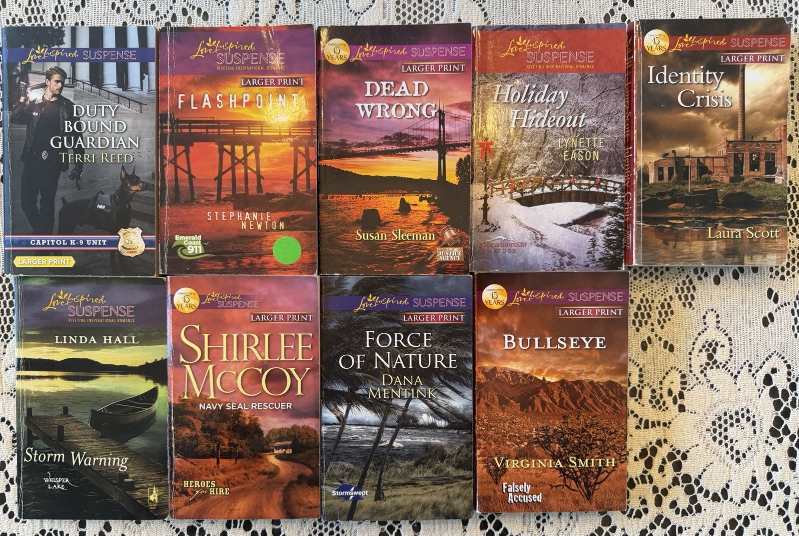 Lot 9 Love Inspired Suspense Christian Mystery Thriller Paperback Books Mixed