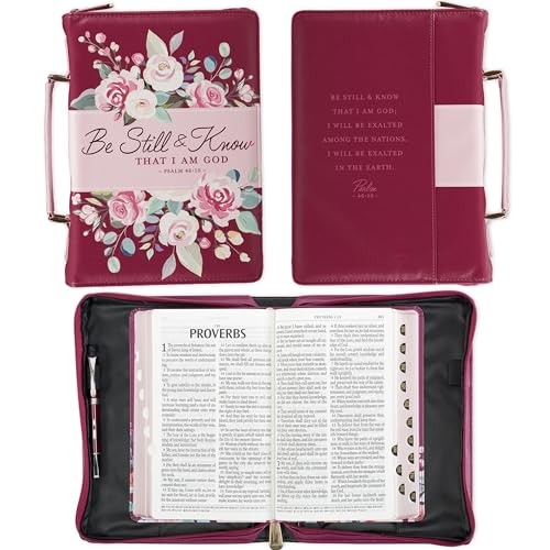 Fashion Vegan Leather Bible Cover for Women: Be Still & Know Large