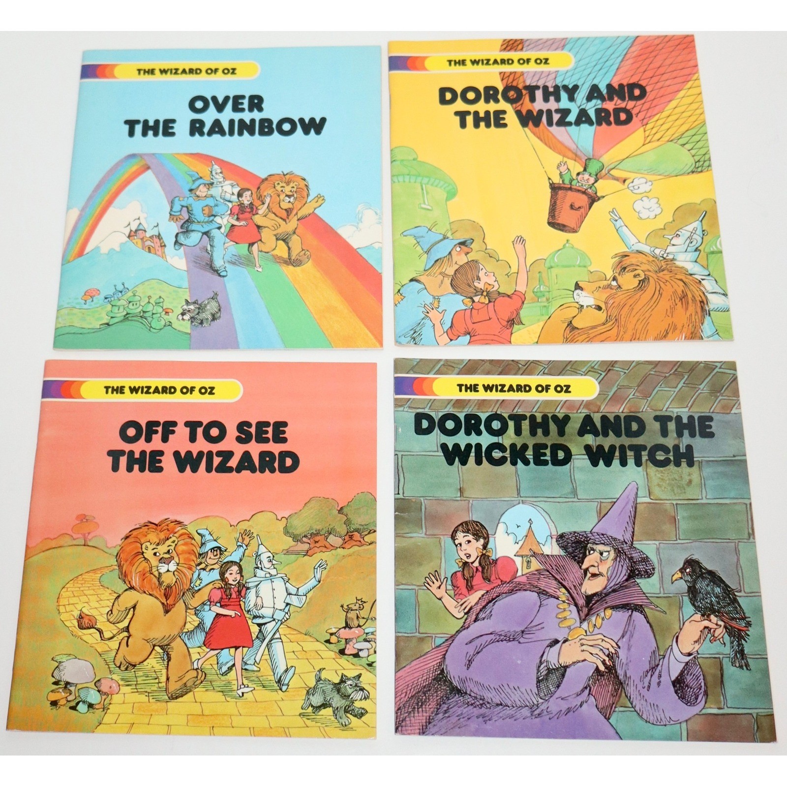 Vintage 1980 Wizard of Oz 4 Book Set Troll Associates Storybook Paperback Lot
