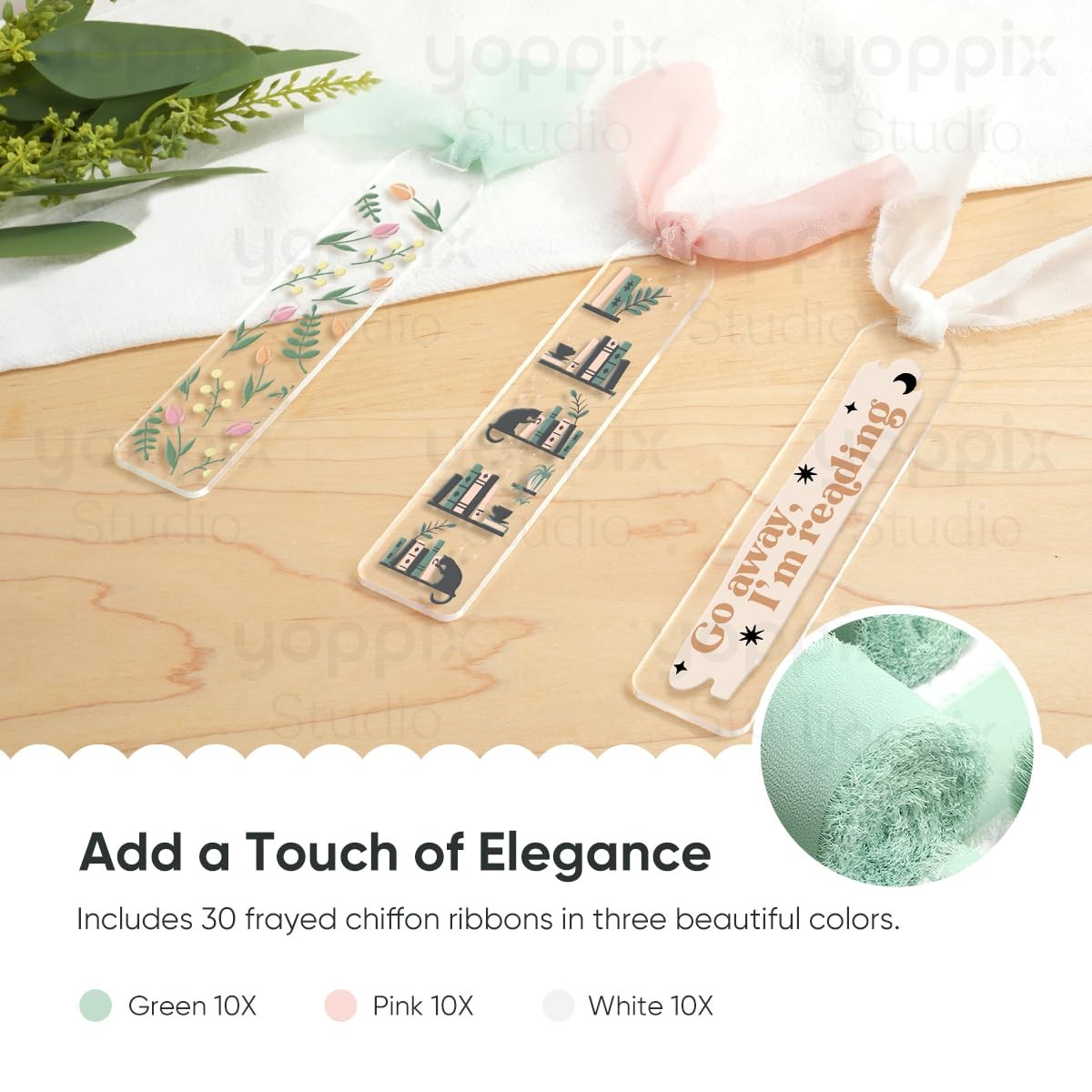 YOPPIX 30 Pieces Acrylic Bookmark Blanks- 2mm Thicken Clear 30 PCS,