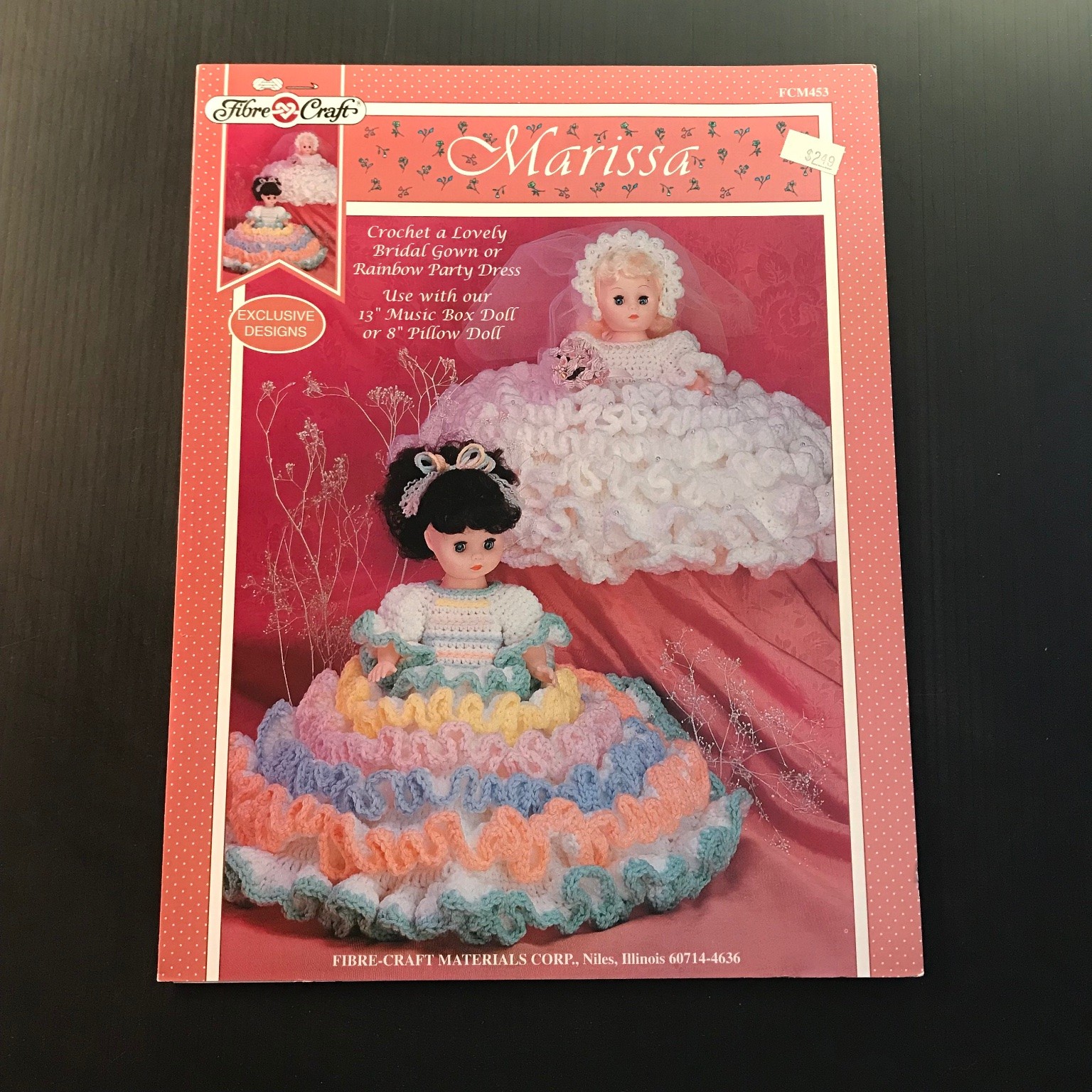 Marissa Crochet Bridal Gown Rainbow Party Dress Doll Pattern 1985 FCM453