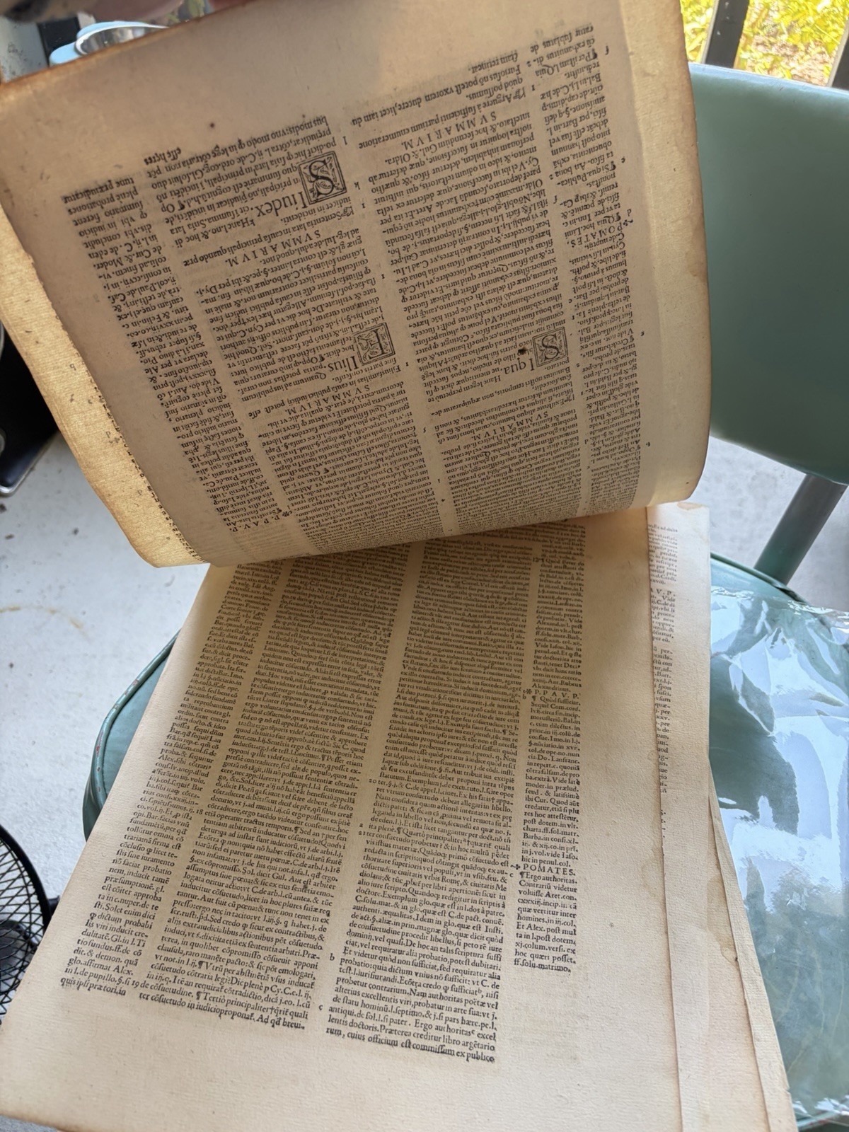 Antique Original 16th Century 1500’s Large 16.5×11 Inch Italian Book Pages 8
