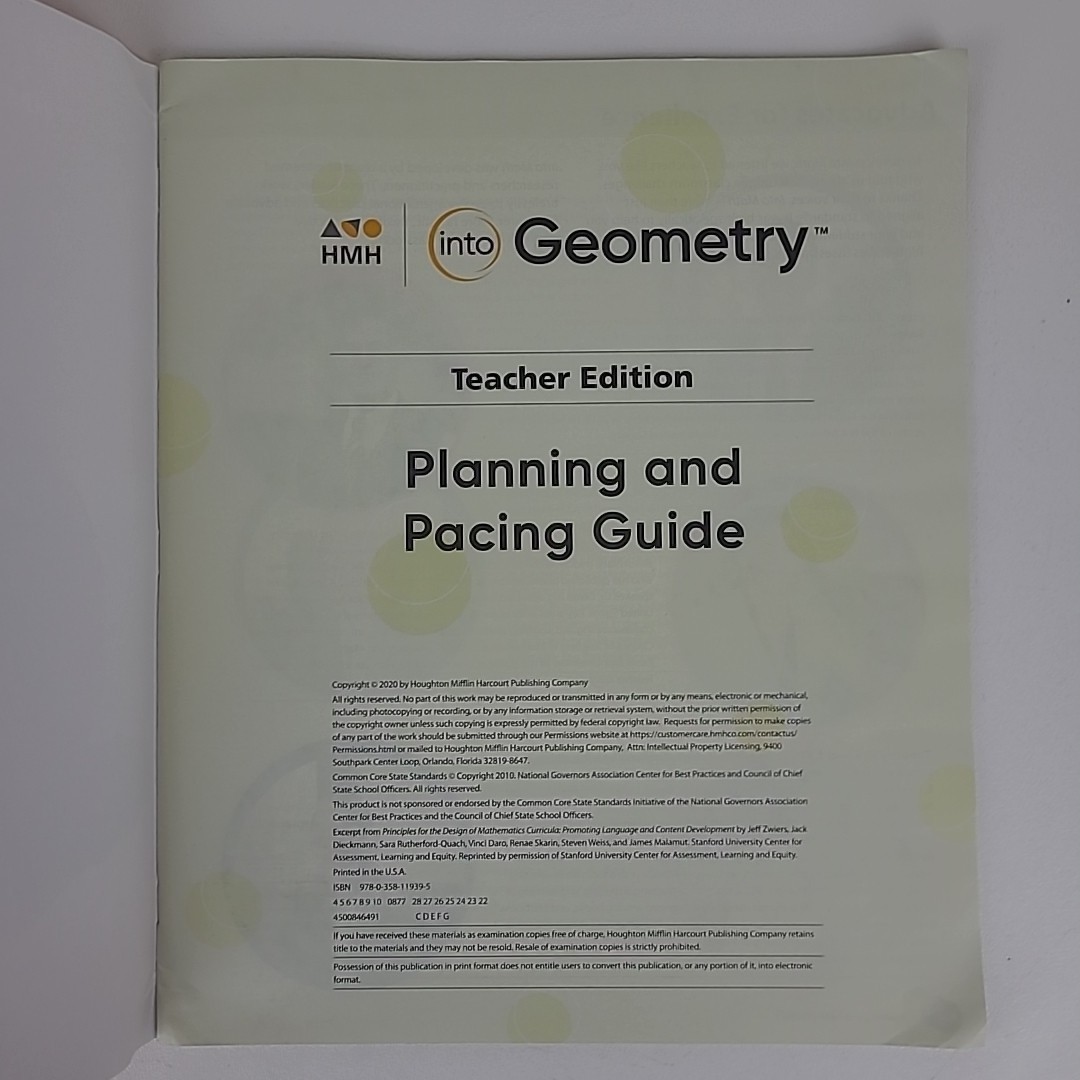 HMH into Geometry COMPLETE Teacher Edition 2020 Kit, Student Textbook Included