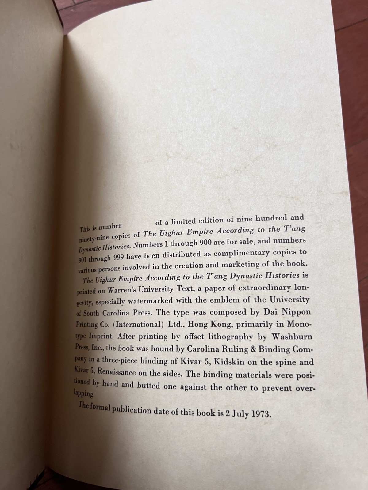 The Uighur Empire 744-840 Mackerras South Carolina Hardcover Book Slip Case LN