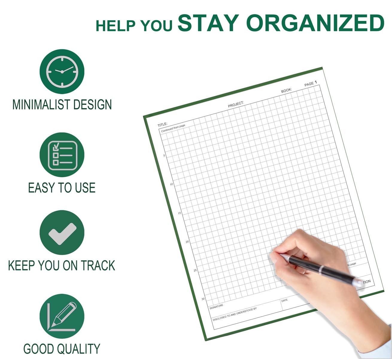 Engineering Notebook/Engineer Graph Paper Notebook – (.25″ Grid Format), Lab …