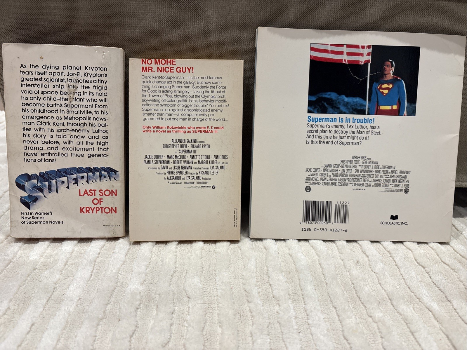 Superman Set Of 3PB Last Son Krypton, Superman III & IV Christopher Reeve