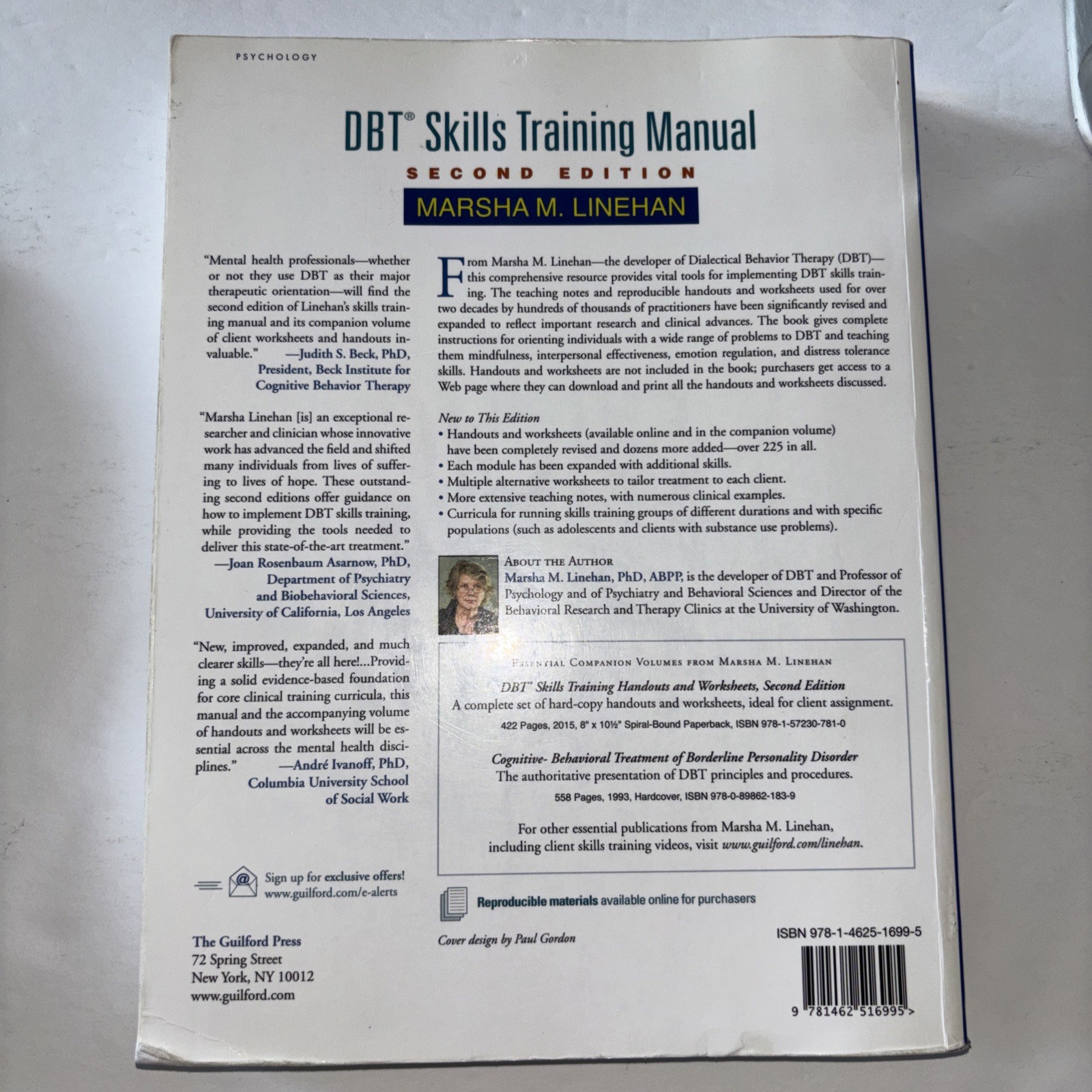 DBT Skills Training Manual, 2nd Edition by Marsha M. Linehan 2014, Paperback