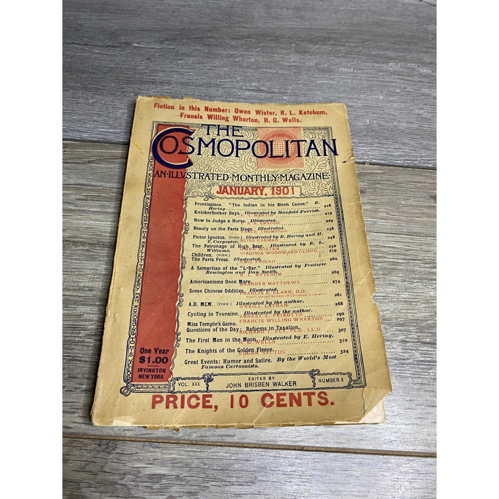 Antique The Cosmopolitan Magazine January 1901 Vol 30 No 3 H.G. Wells Remington