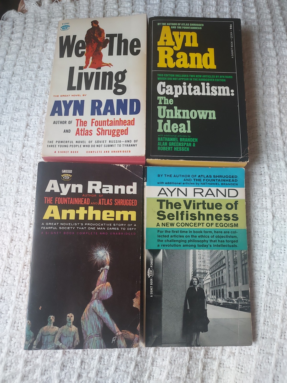 Ayn Rand Vintage Signet Paperback Books, Lot of 4