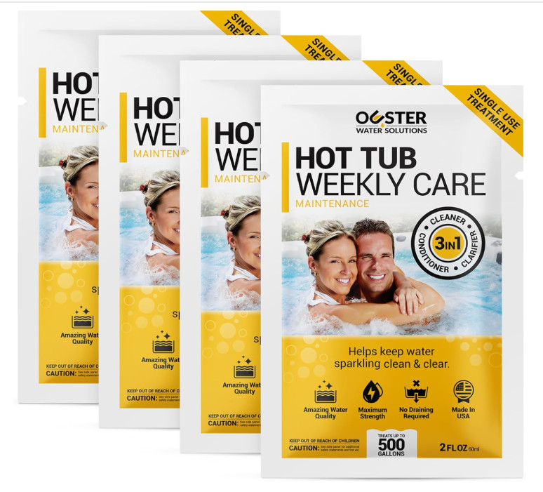 3-in-1 Weekly Hot Tub Cleaner, Conditioner & Clarifier–Spa Chemicals, 4 Week Kit
