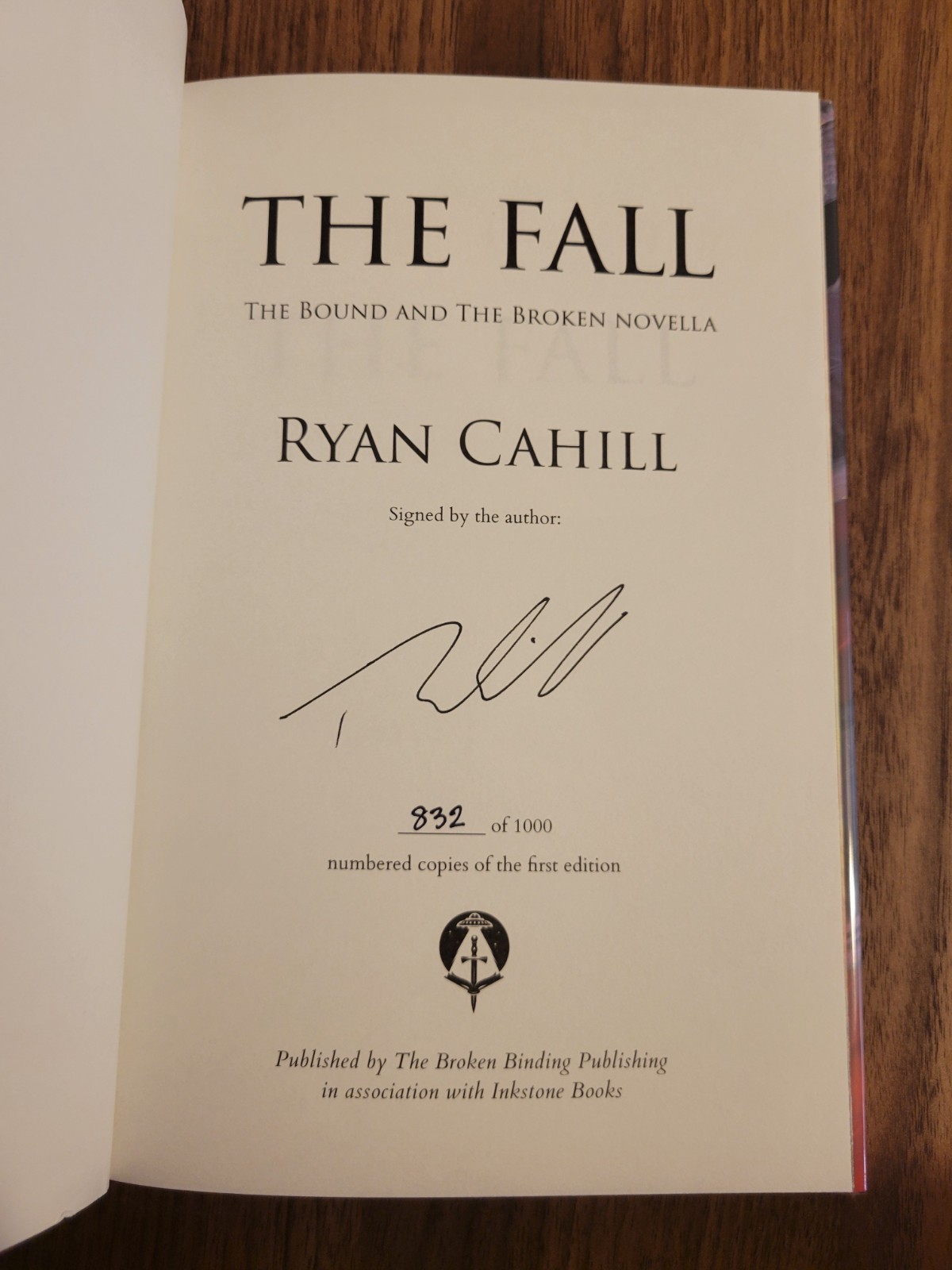 Of Blood And Fire & The Fall By Ryan Cahill Inkstone SIGNED & Numbered Matching