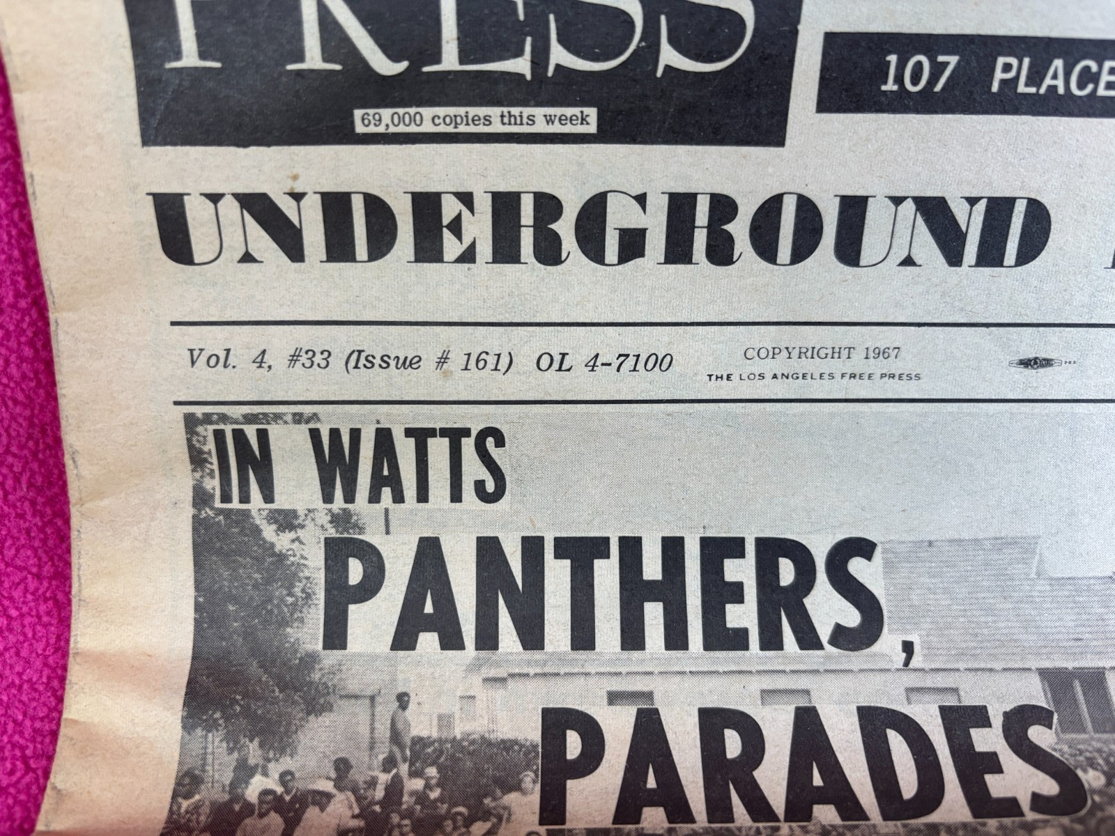 1967 COUNTERCULTURE newspaper LOS ANGELES FREE PRESS black panthers ALAN WATTS