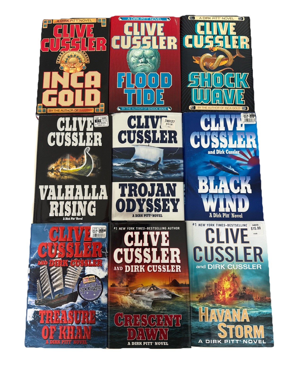 Clive Cussler Book – Dirk Pitt Novels – Lot of Nine (9) Hardcover