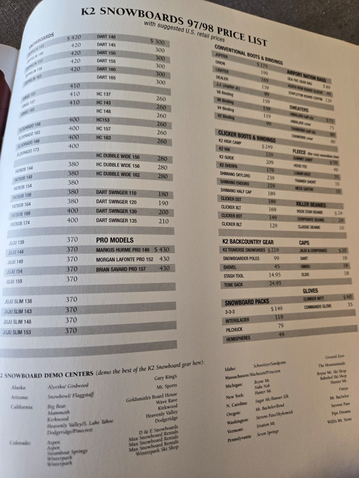 K2 Snowboard Catalog – 1997/1998, 62 pages