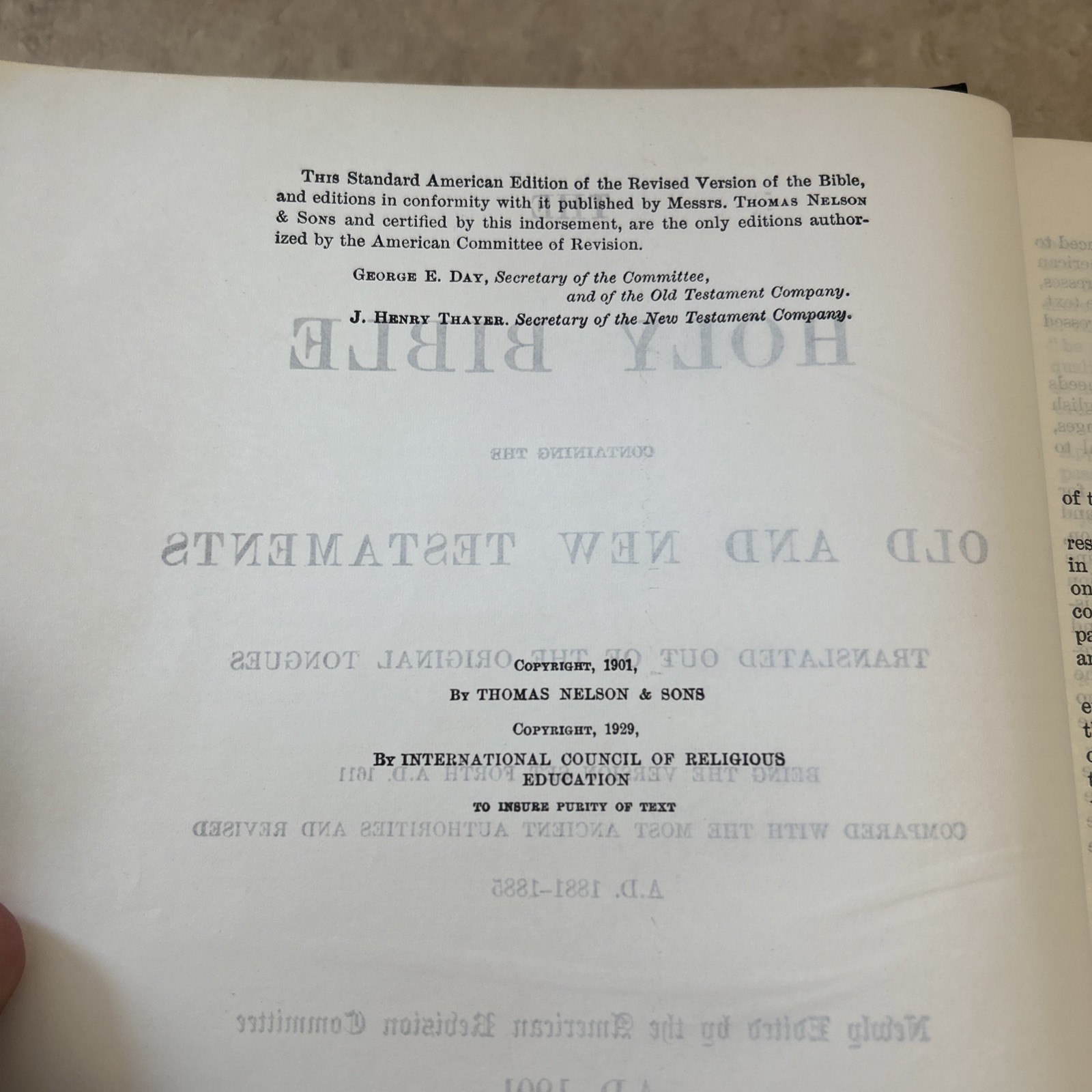 Holy Bible, American Standard Edition, American Bible Society 1929