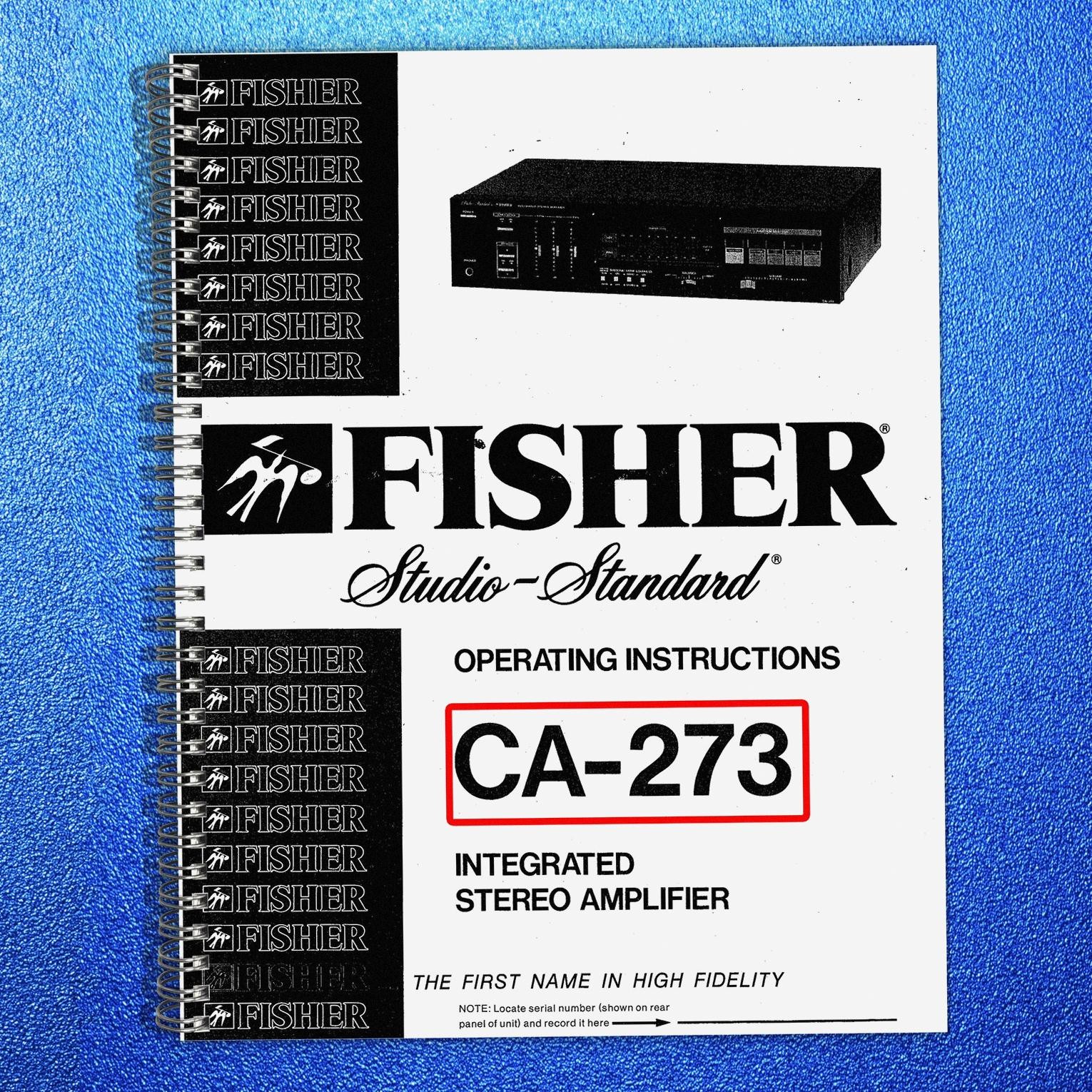 FISHER Studio Standard CA-273 Amplifier Instructions Manual – WIRE BINDER